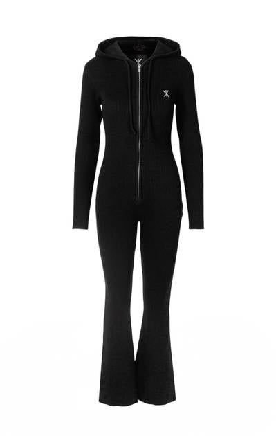 The Rib Fitted Jumpsuit Black