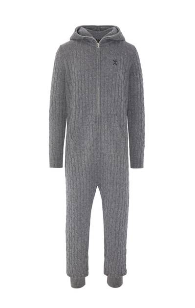 Cable Knit Jumpsuit Dark Grey - Onepiece