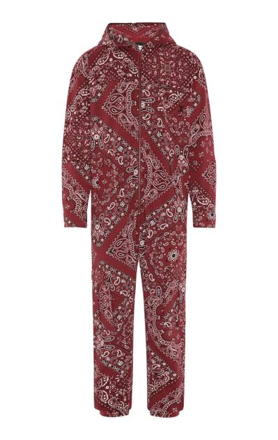 Cargo Baggy Paisley Jumpsuit Red - Onepiece