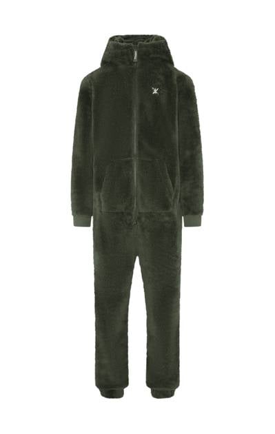 Puppy Jumpsuit Dark Green, Ultra-Soft Cozy Onepiece - Onepiece
