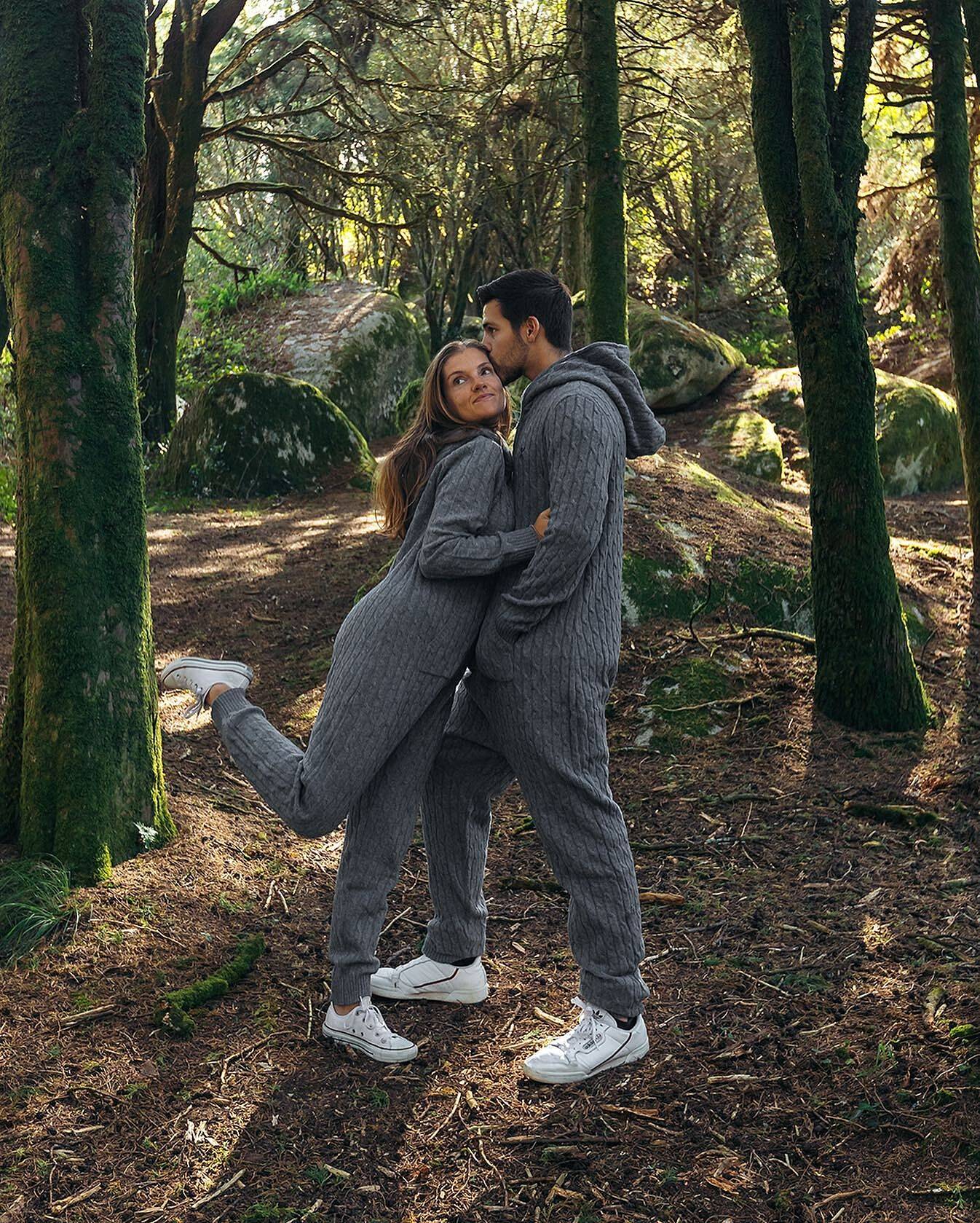トップス epine cable knit lady onepiece gray Cable Knit Jumpsuit Dark Grey - Onepiece