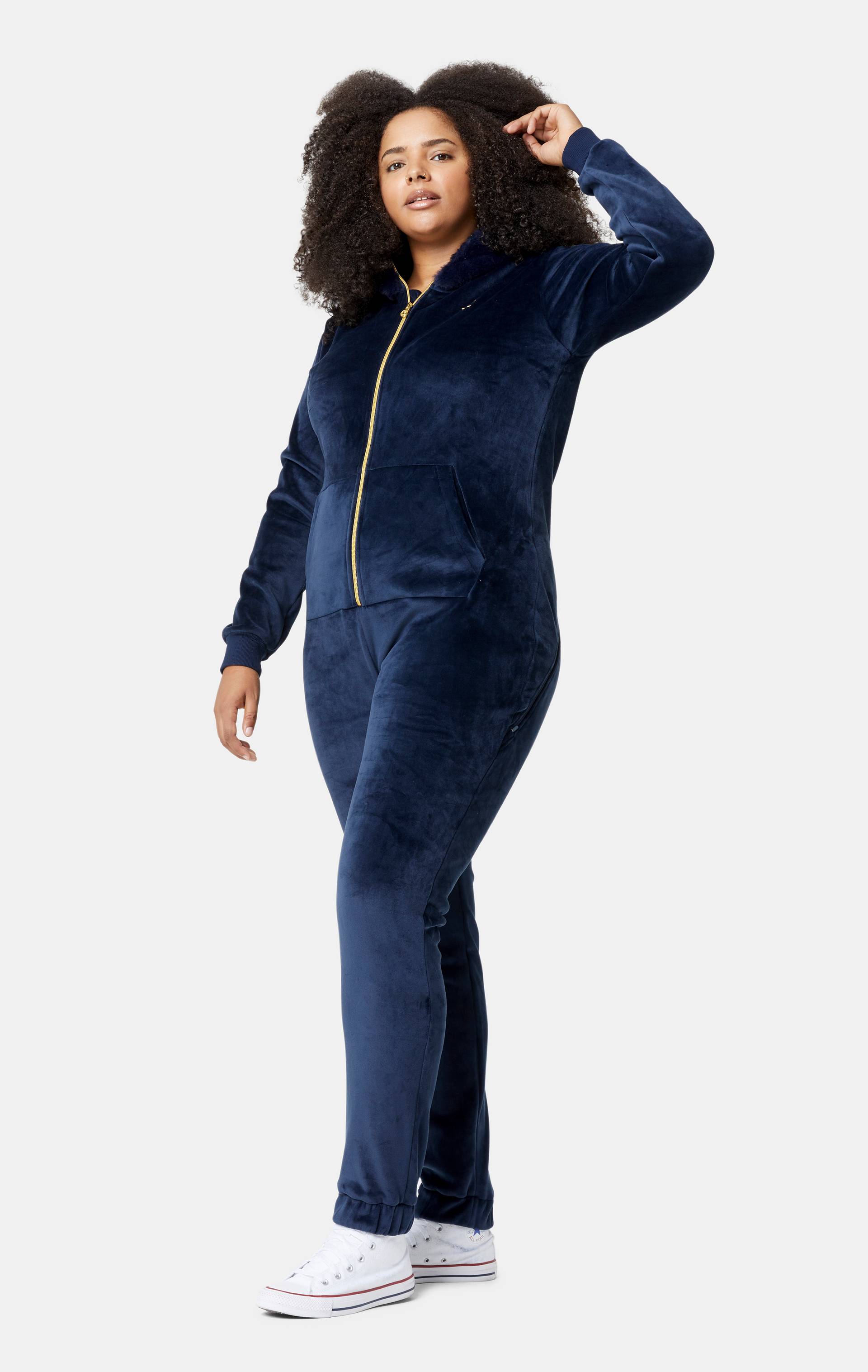 Onepiece Alps Soft Velvet Fitted Jumpsuit Navy - 8