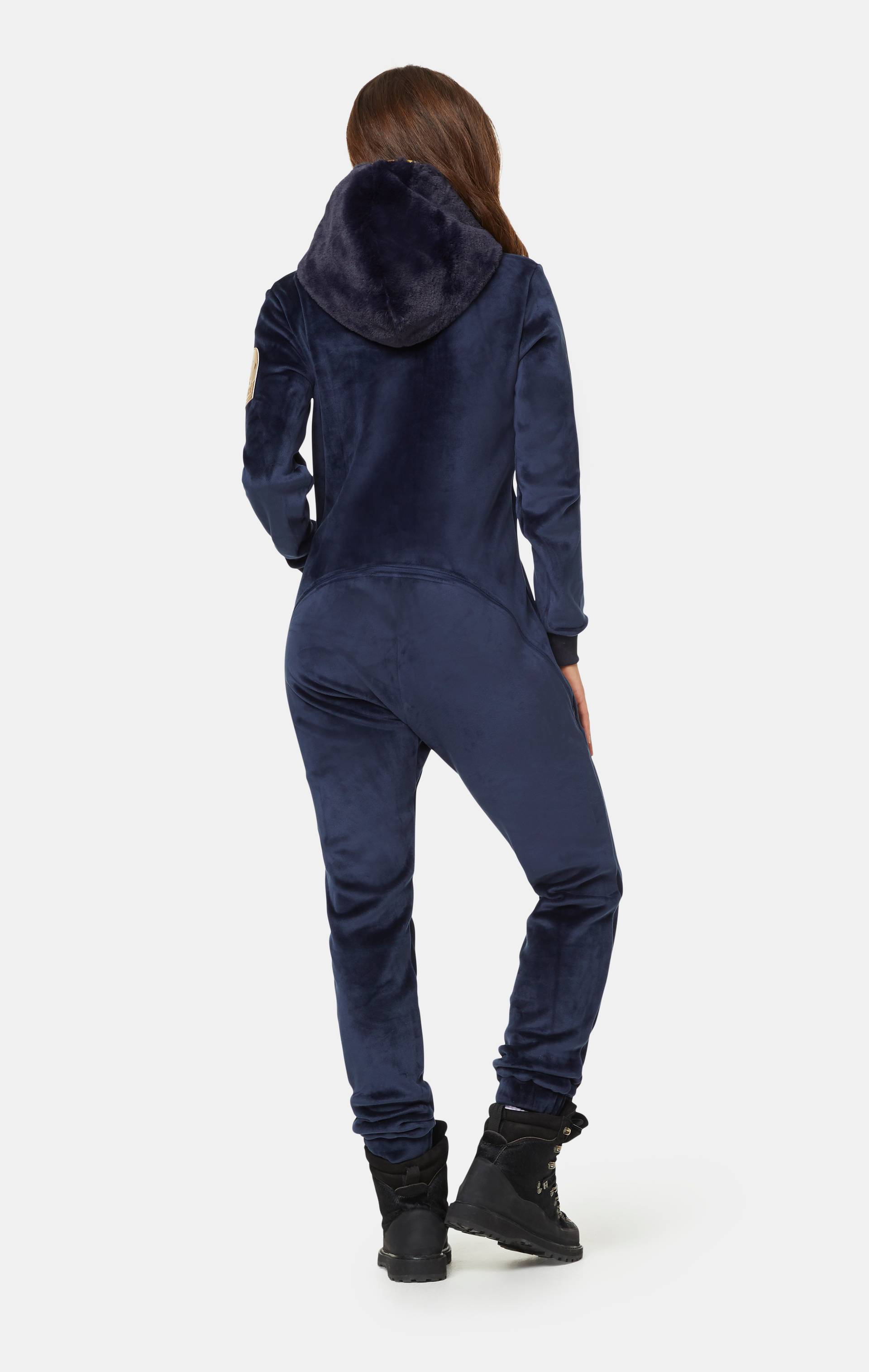 Onepiece Alps Soft Velvet Fitted Jumpsuit Navy - 5
