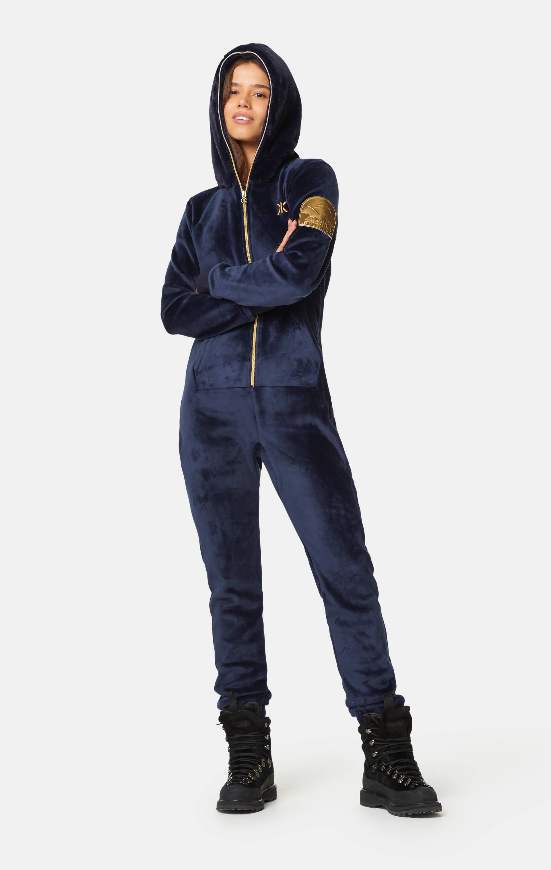Onepiece Alps Soft Velvet Fitted Jumpsuit Navy - 6