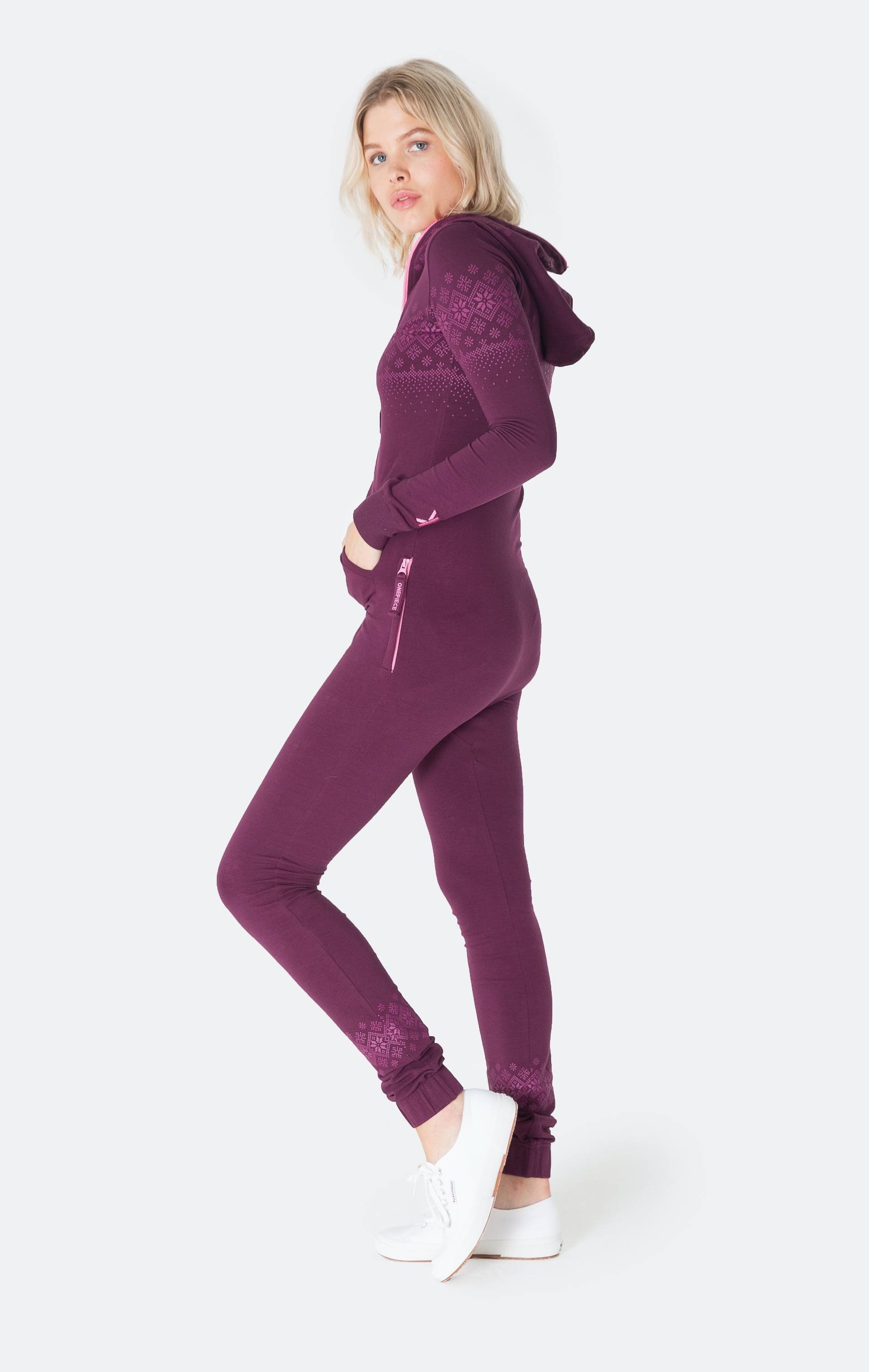 Onepiece North Fitted Jumpsuit Burgundy - 4