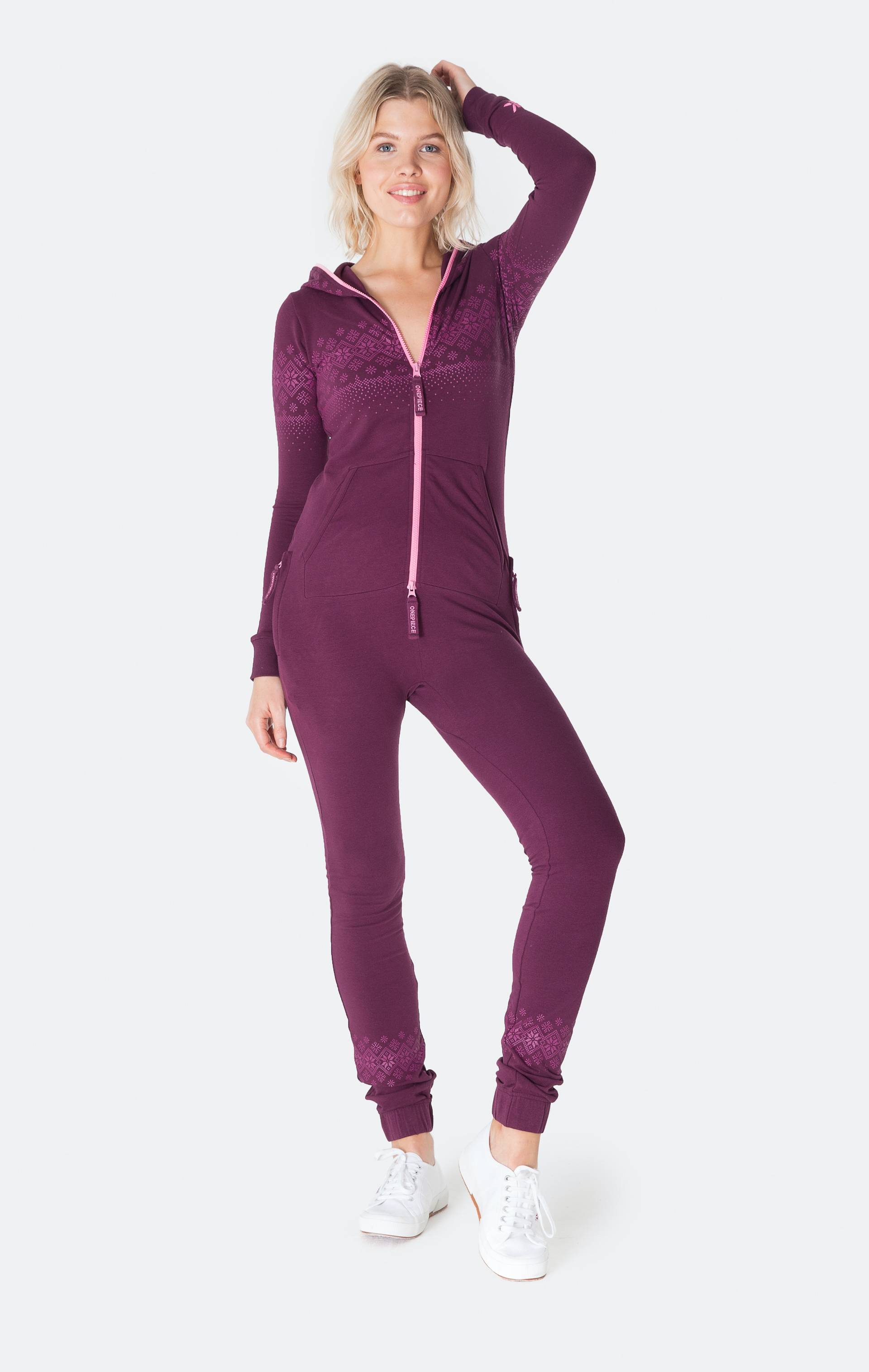 Onepiece North Fitted Jumpsuit Burgundy - 5