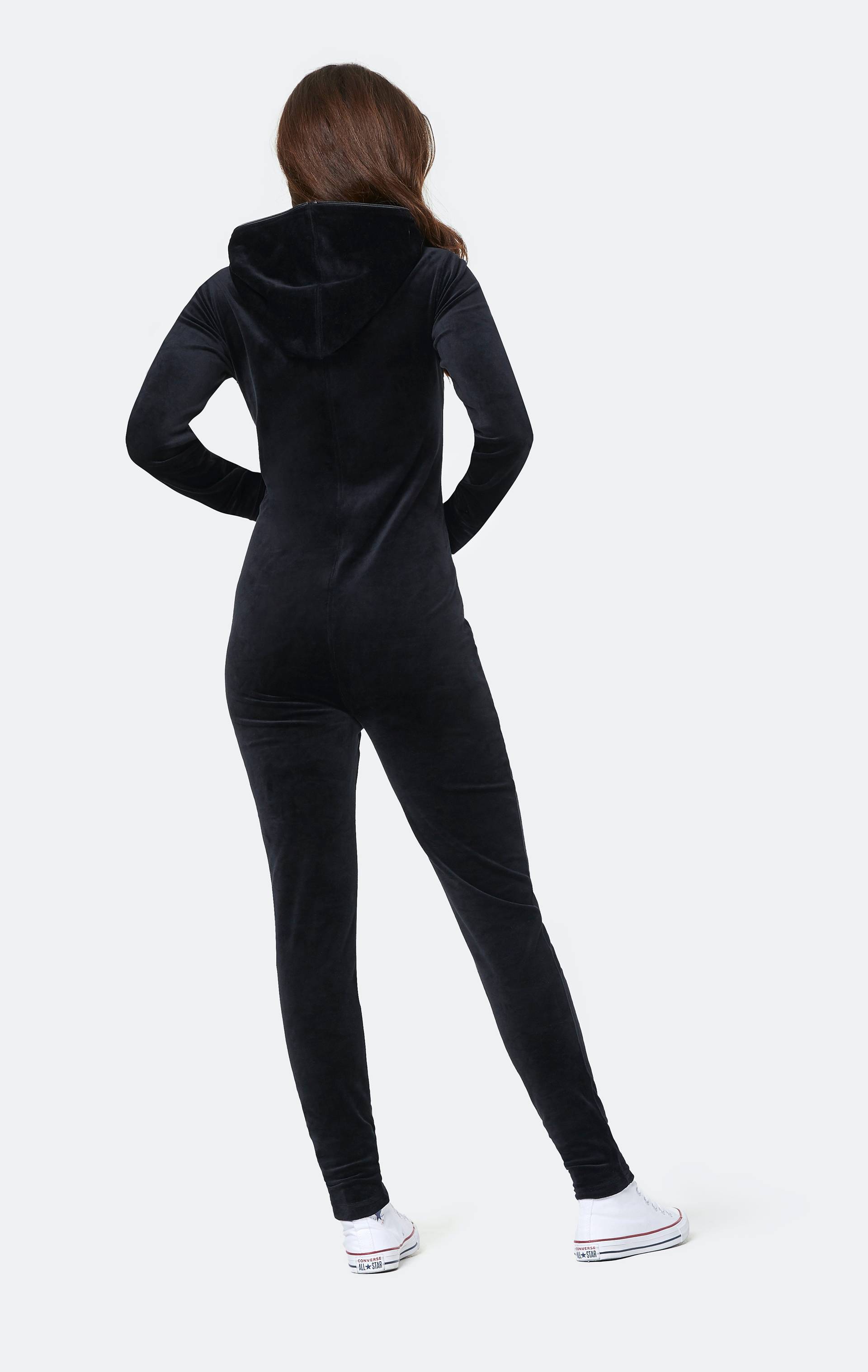 Onepiece Original Velvet Fitted Jumpsuit Black - 3