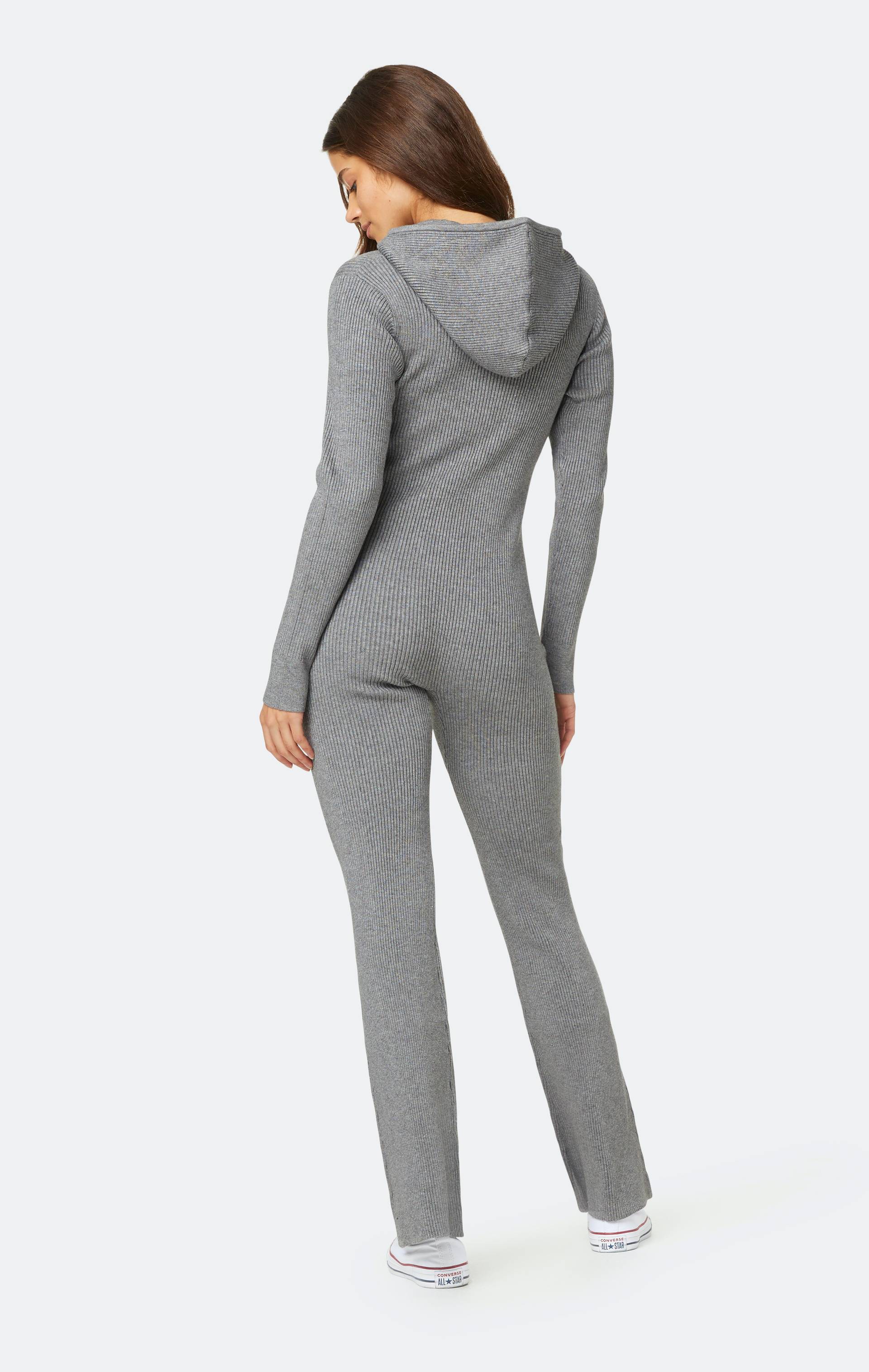 Onepiece The Rib Fitted Jumpsuit Grey Melange - 3