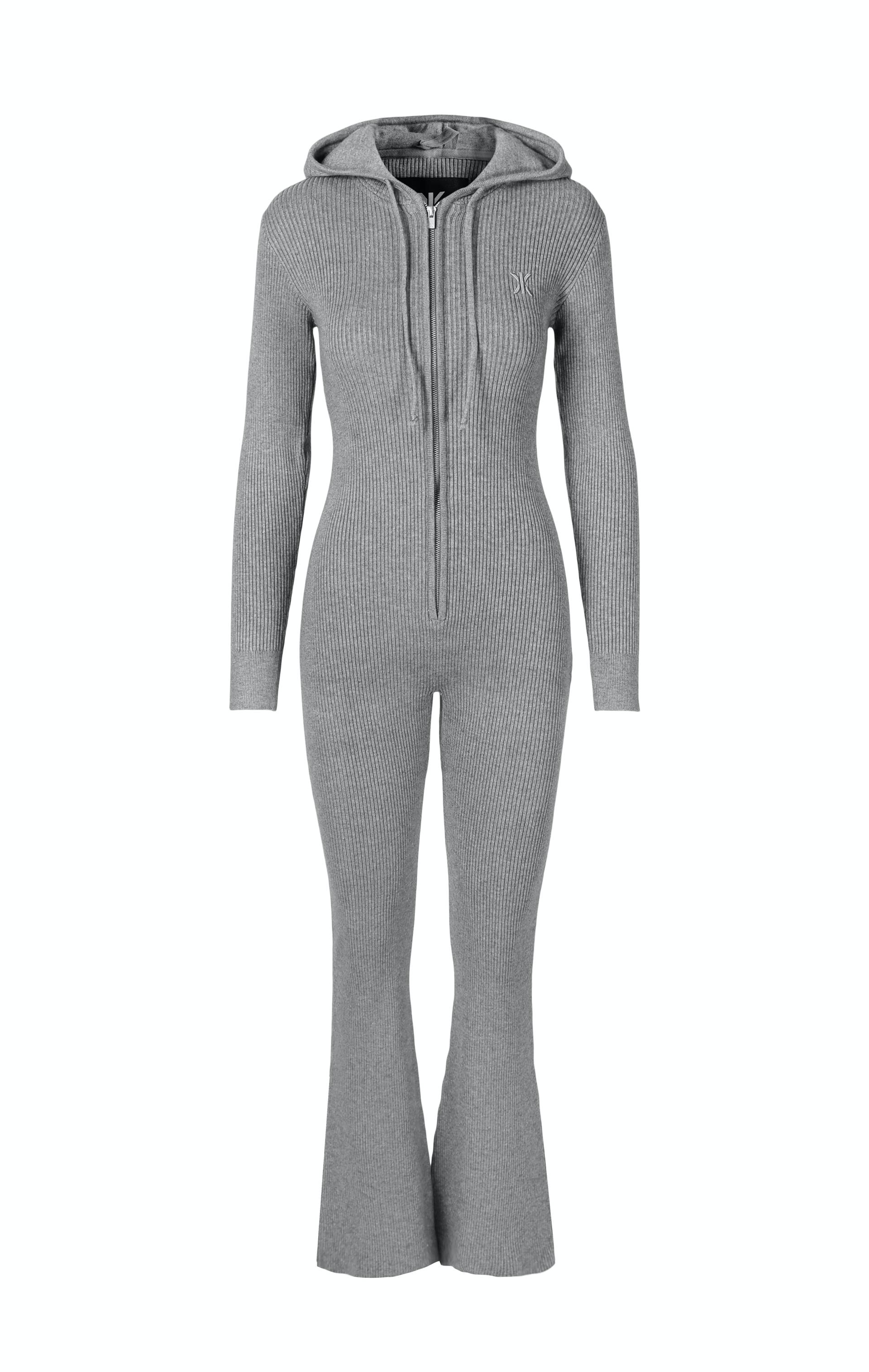 Onepiece The Rib Fitted Jumpsuit Grey Melange - 1