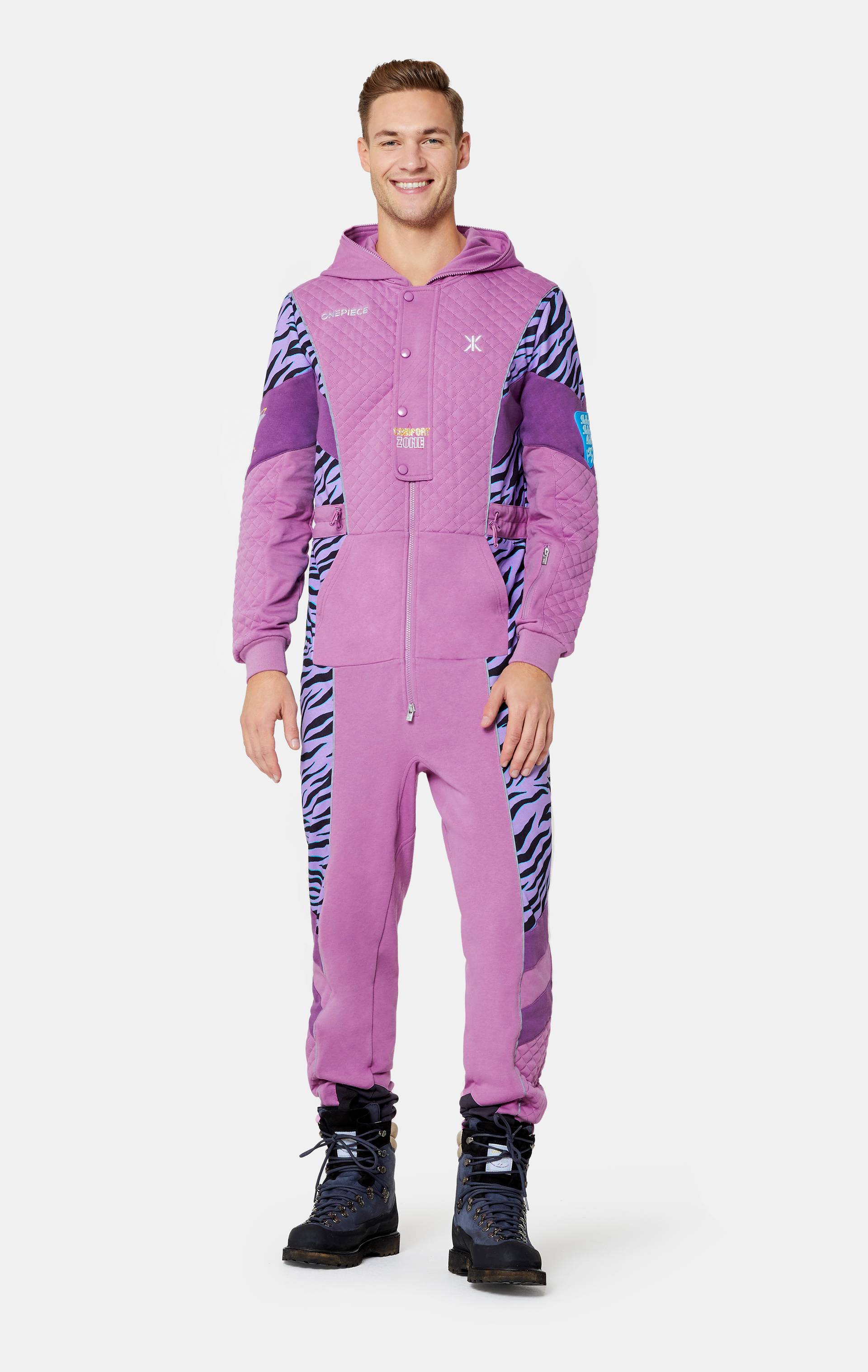Onepiece Throwback Skiing Jumpsuit Pink - 2