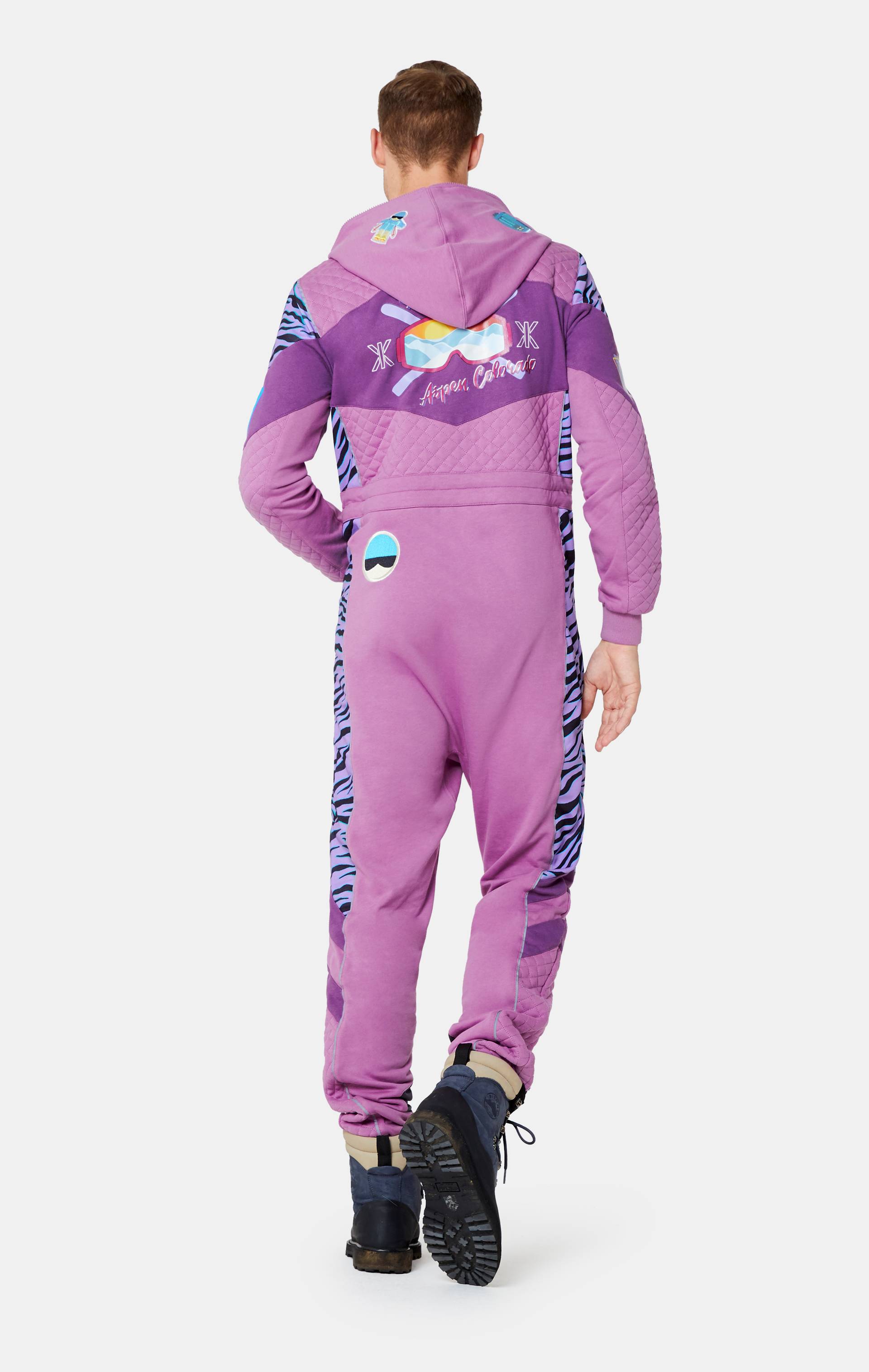 Onepiece Throwback Skiing Jumpsuit Pink - 3