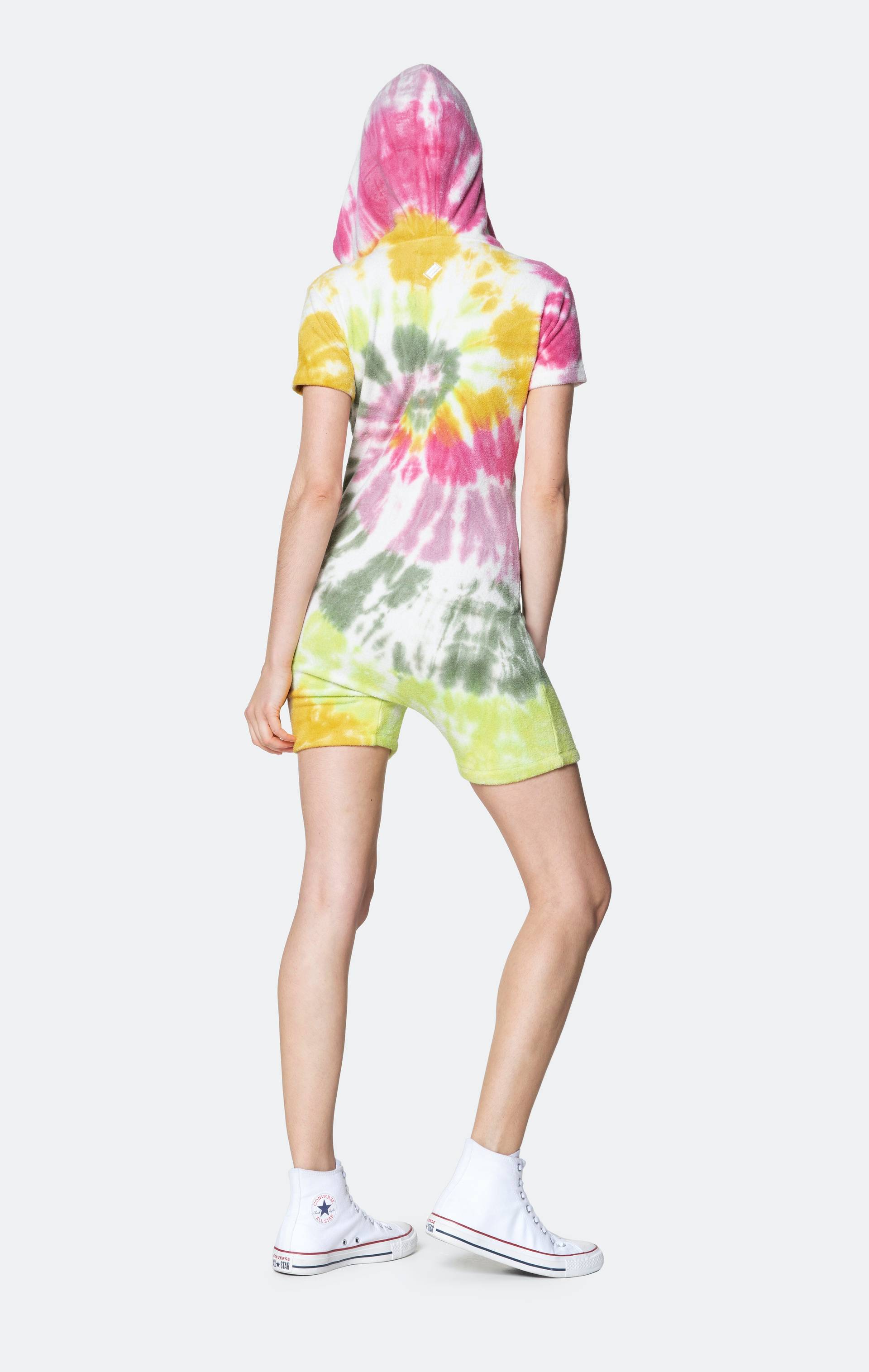 Onepiece Towel Club Short Fitted Jumpsuit Multi Tie Dye - 6