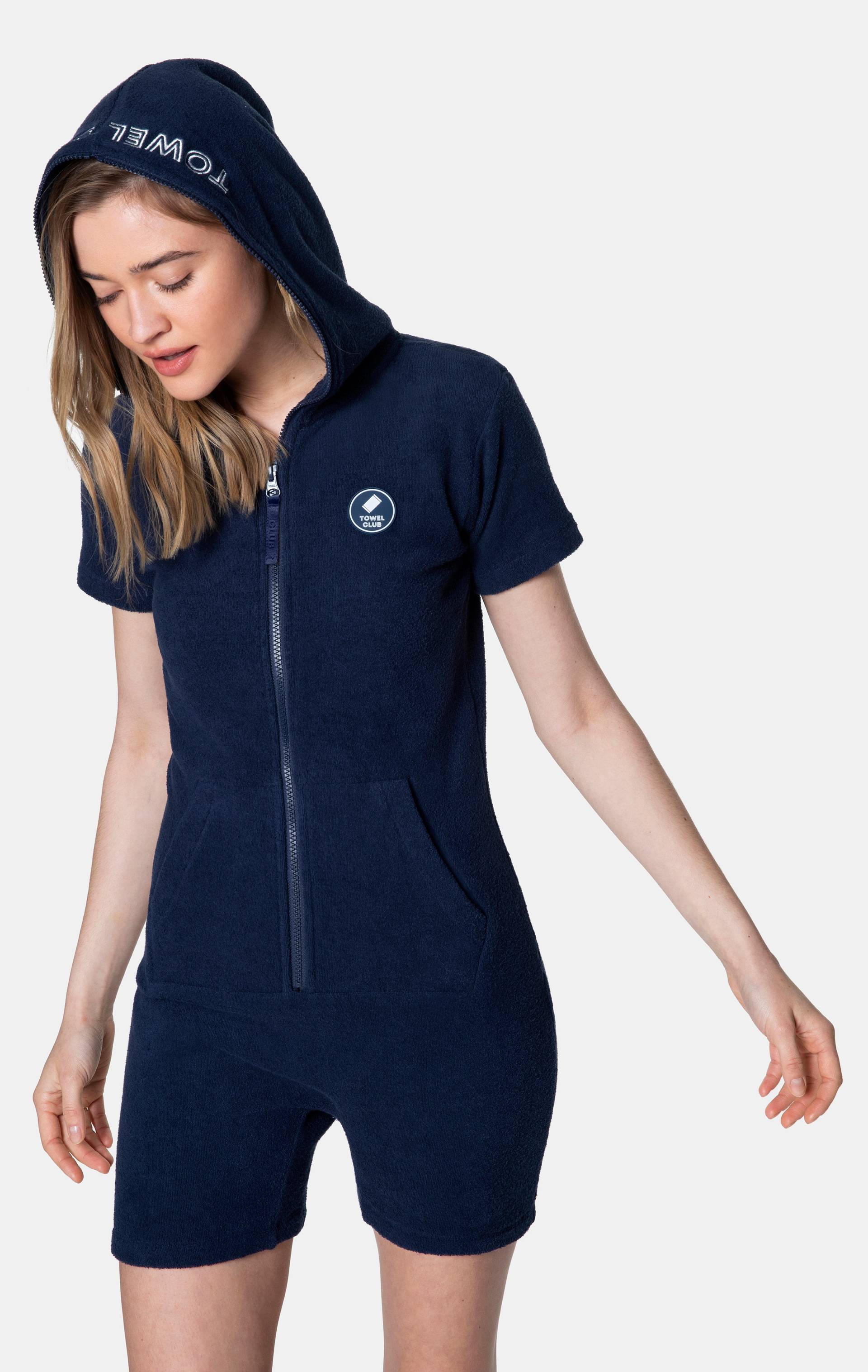 Onepiece Towel Club Short Fitted Jumpsuit Navy - 6
