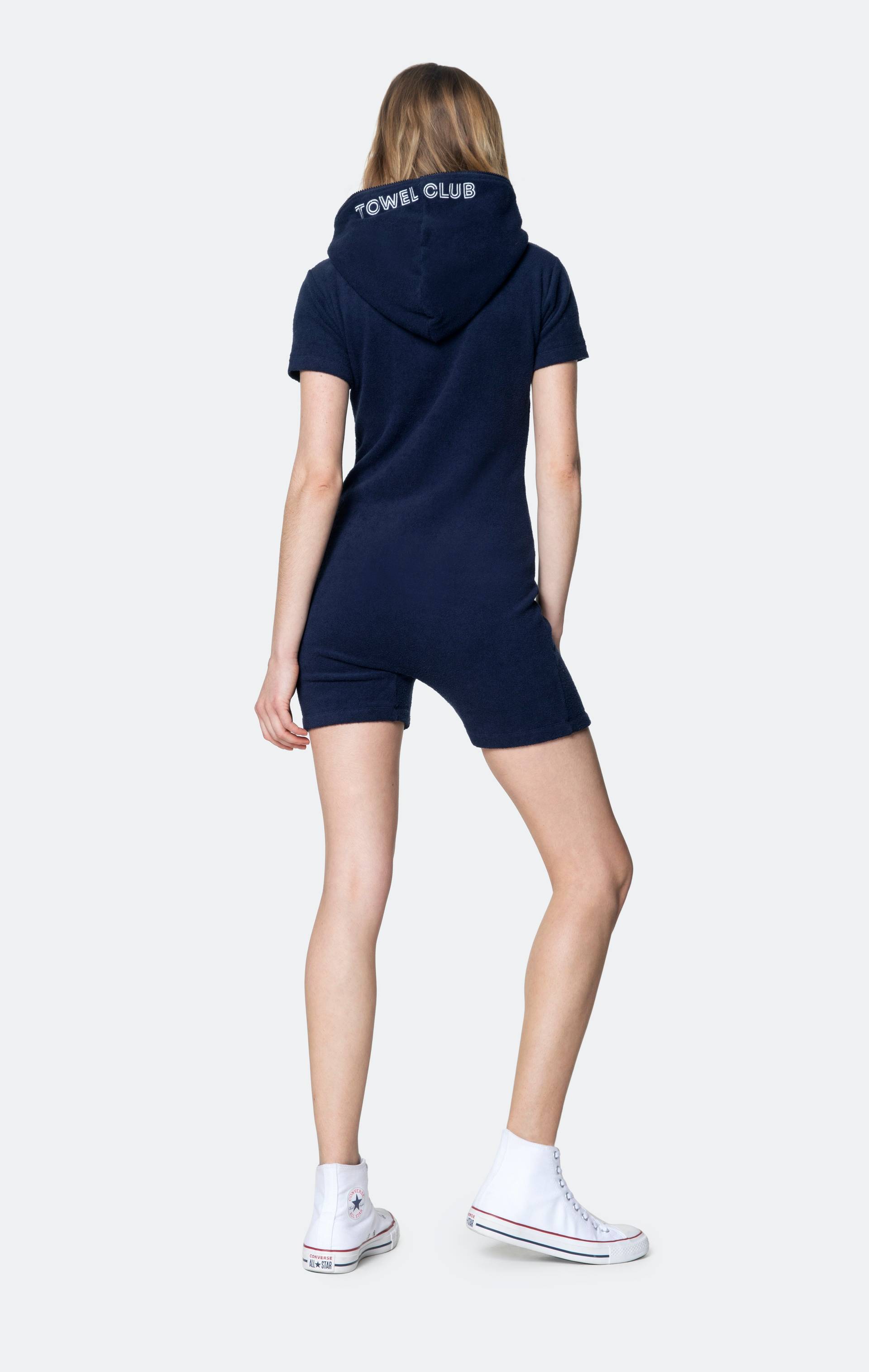 Onepiece Towel Club Short Fitted Jumpsuit Navy - 3