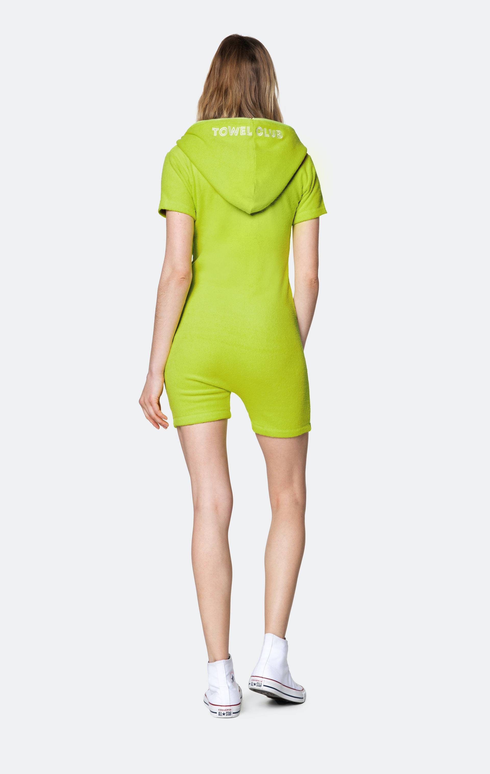 Onepiece Towel Club Short Fitted Jumpsuit Lime - 4
