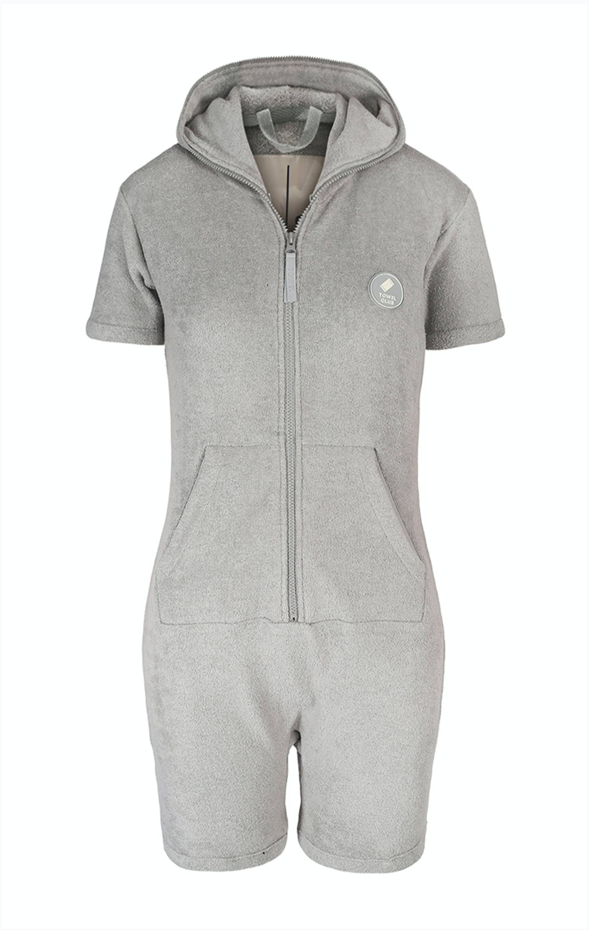 Onepiece Towel Short Fitted Jumpsuit Grey - 1