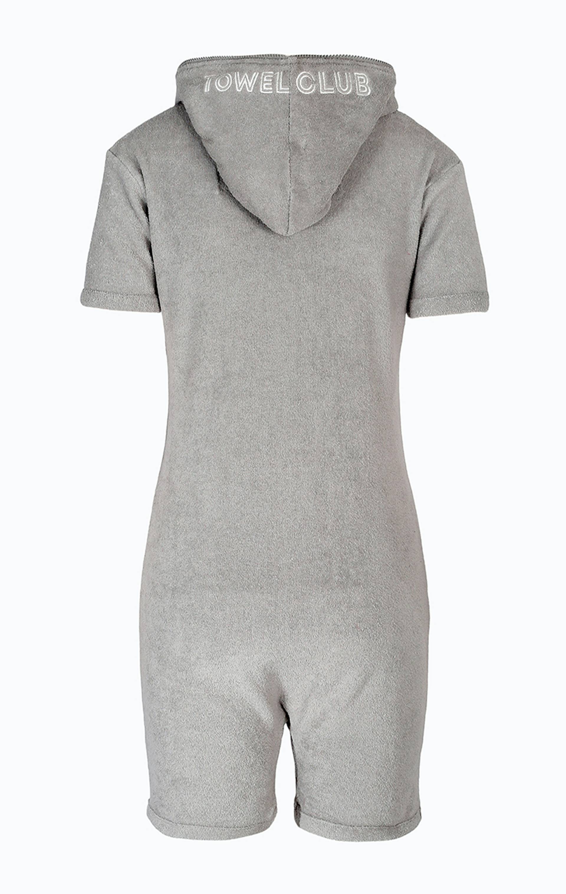 Onepiece Towel Short Fitted Jumpsuit Grey - 2