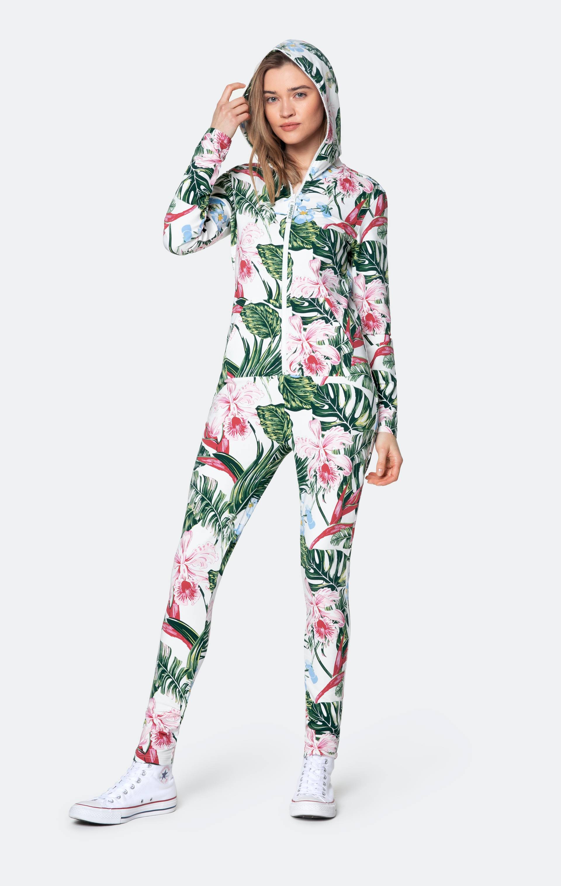 Onepiece Tropicana Fitted Jumpsuit Off White Print - 4