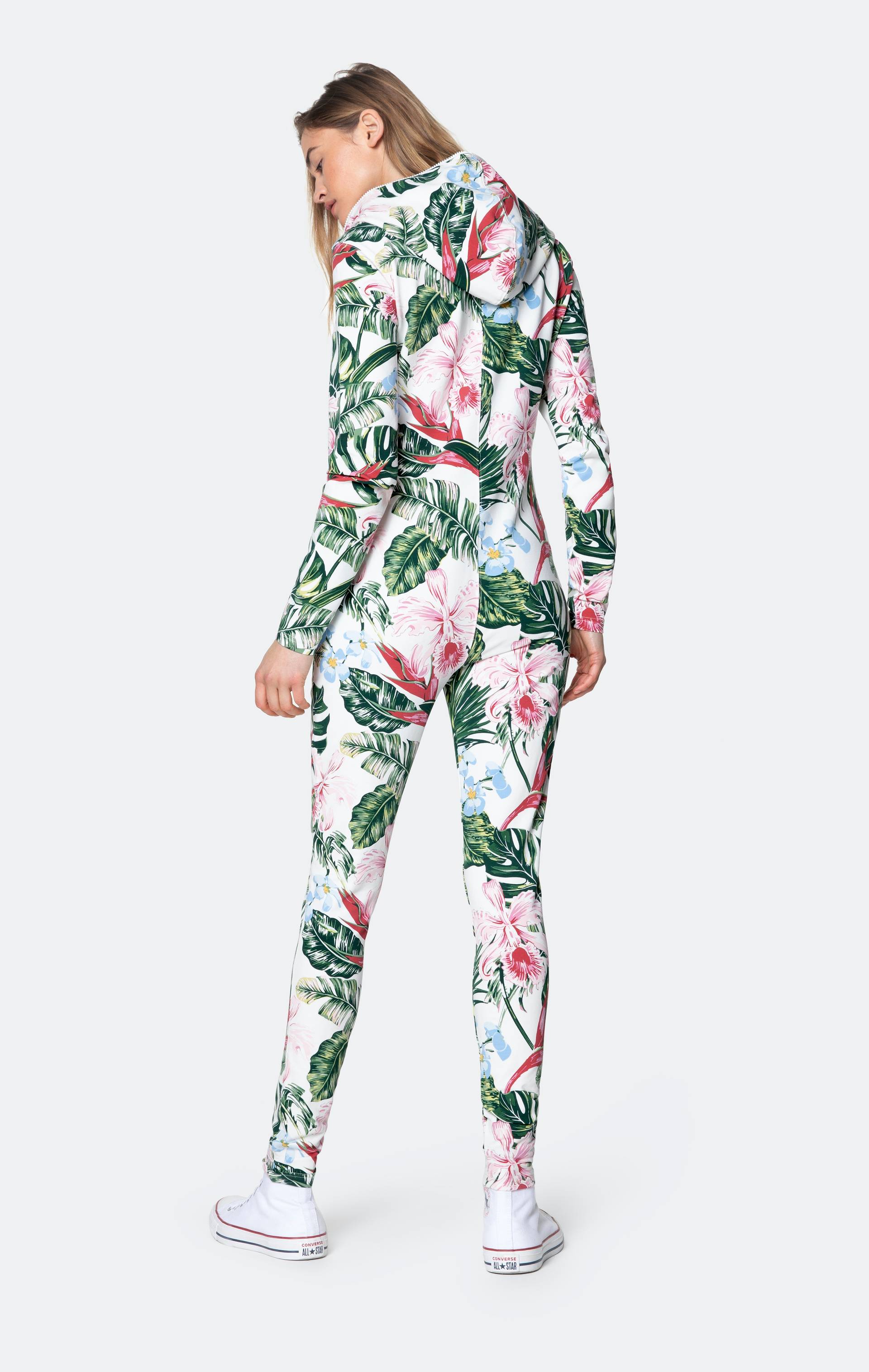 Onepiece Tropicana Fitted Jumpsuit Off White Print - 3
