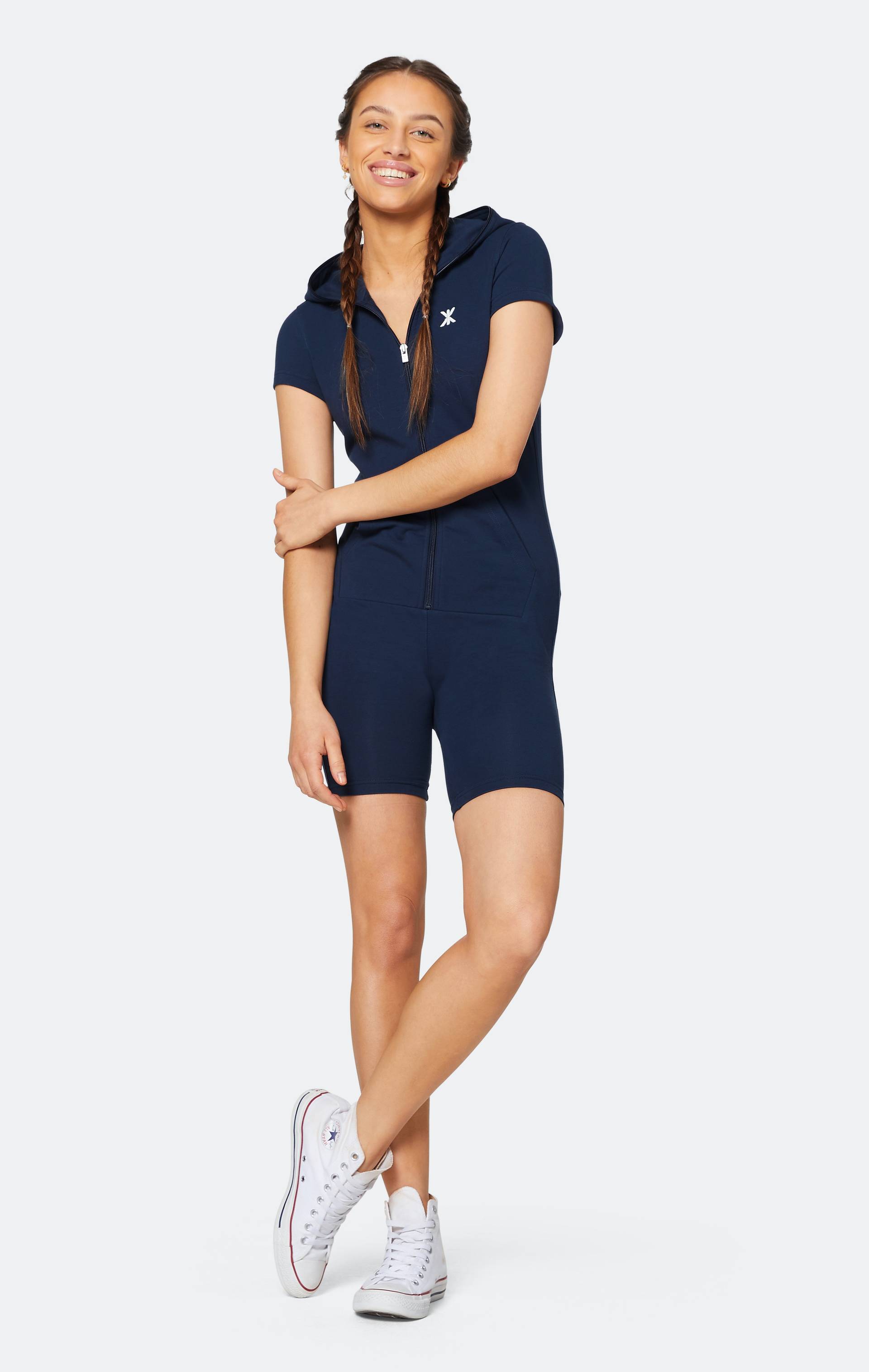 Onepiece Original Fitted Short Jumpsuit Navy - 4