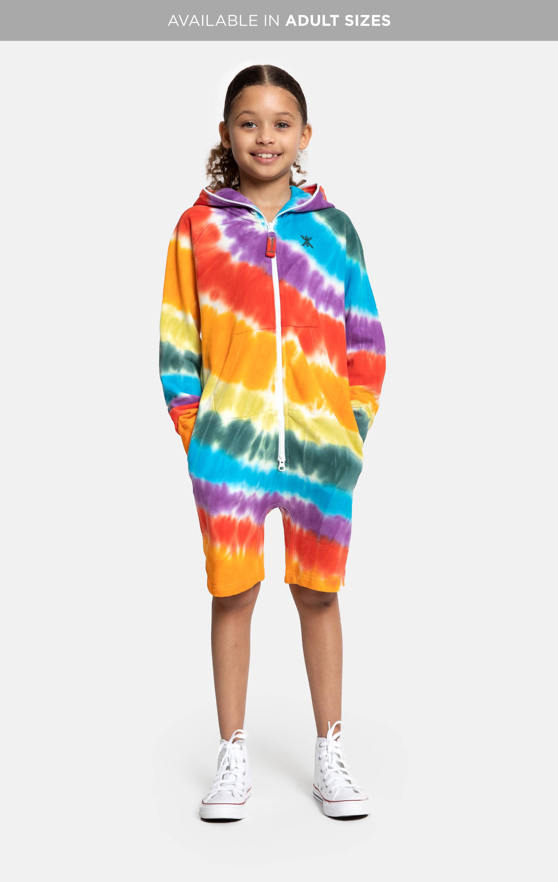 Onepiece Rainbow Pride Short KIDS Jumpsuit Multi Tie-Dye - 1