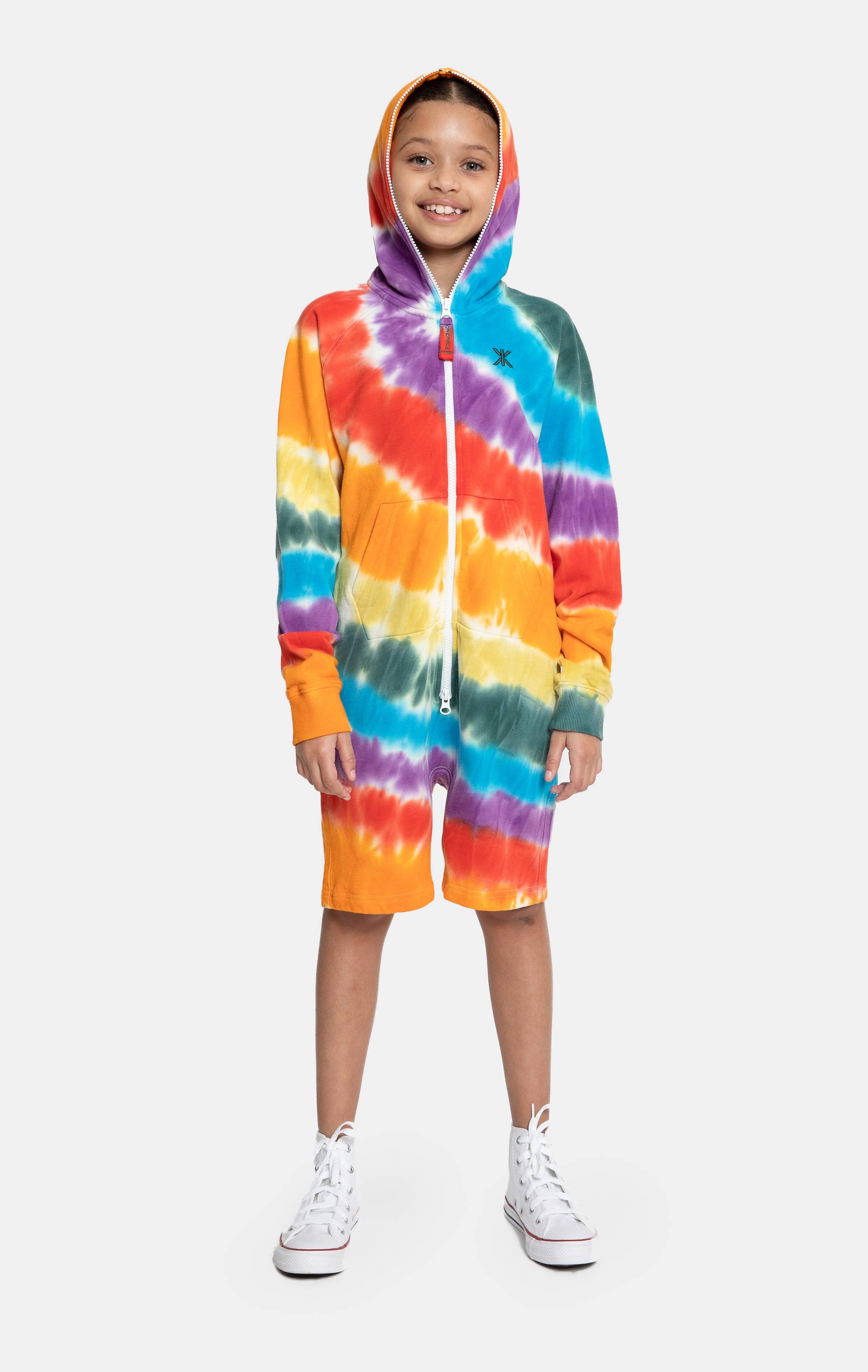 Onepiece Rainbow Pride Short KIDS Jumpsuit Multi Tie-Dye - 6