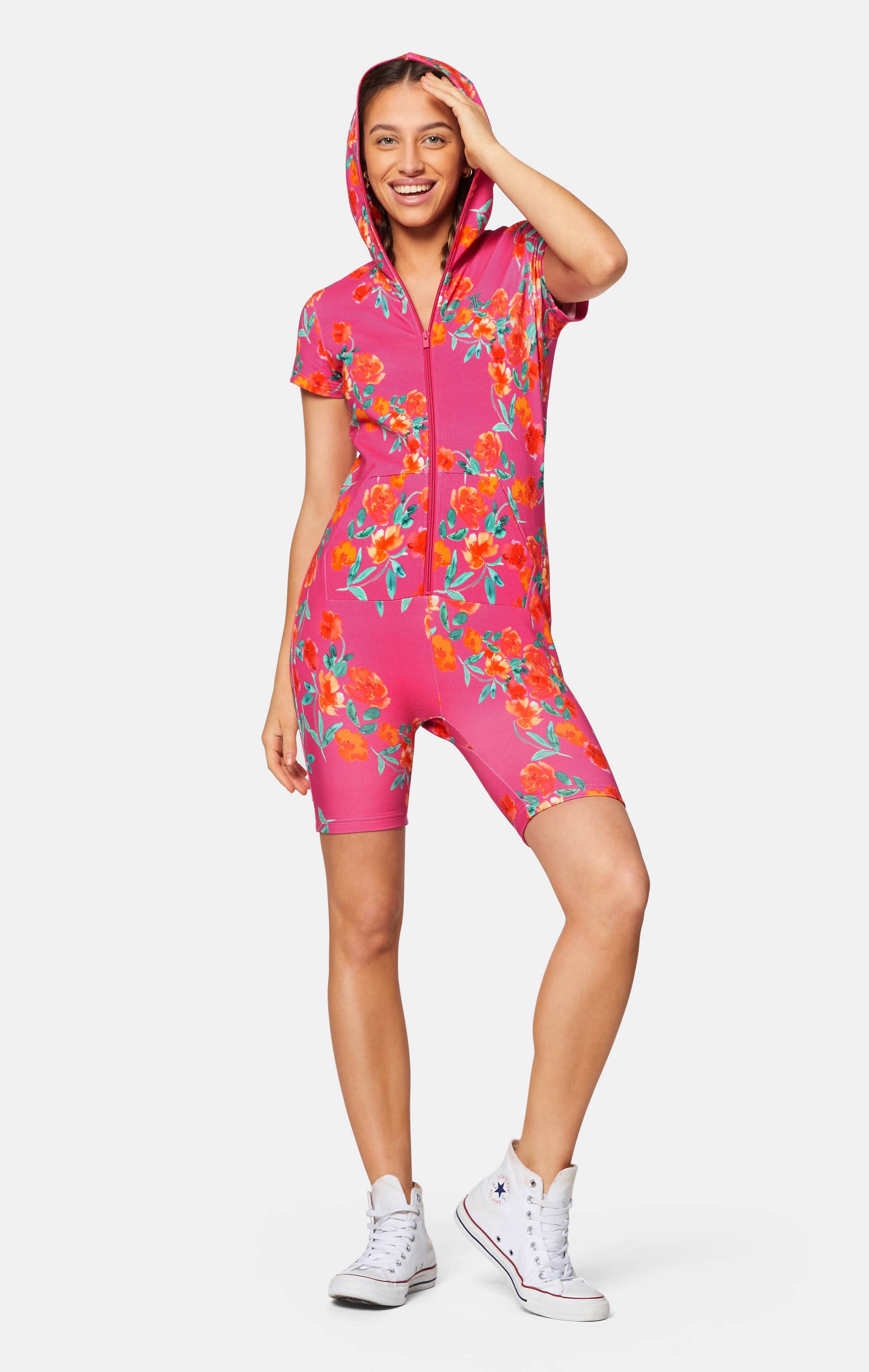 Onepiece Flourish Fitted Short Jumpsuit Pink - 6