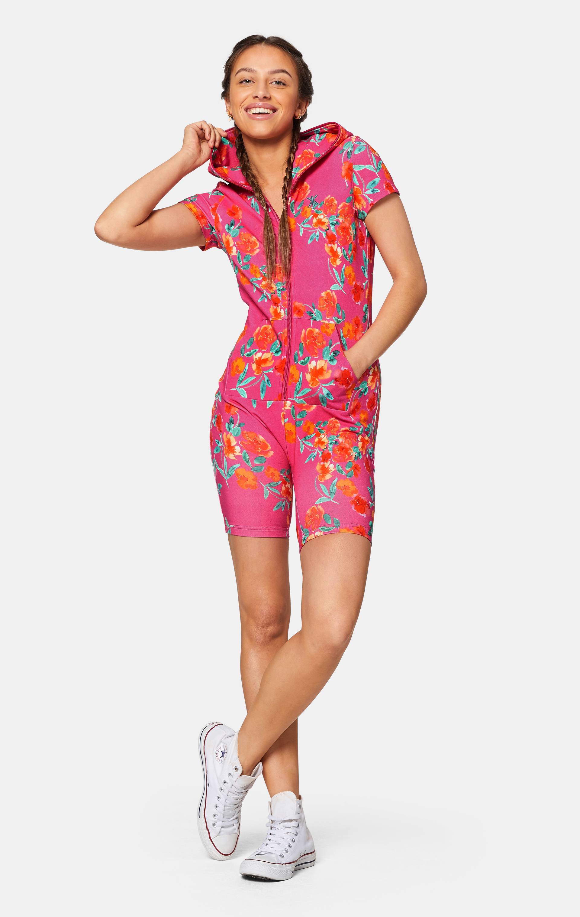 Onepiece Flourish Fitted Short Jumpsuit Pink - 4