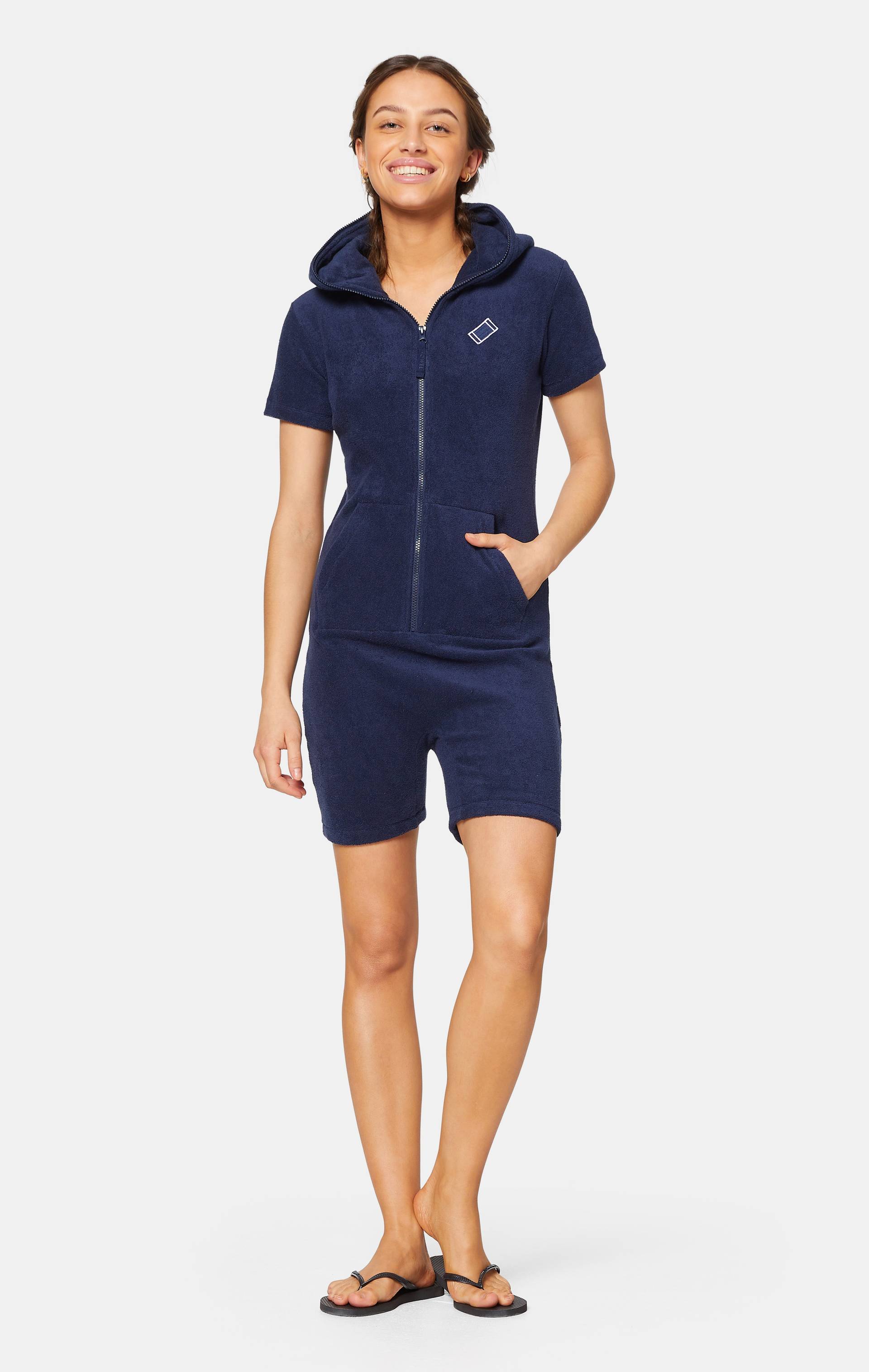 Onepiece Towel Club Fitted Short Jumpsuit Navy - 4