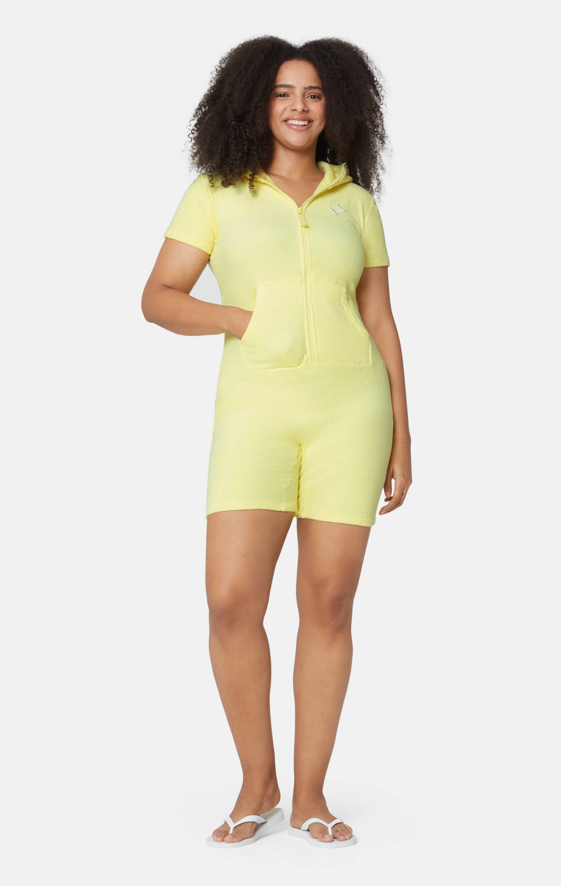 Onepiece Towel Club Fitted Short Jumpsuit Yellow - 10