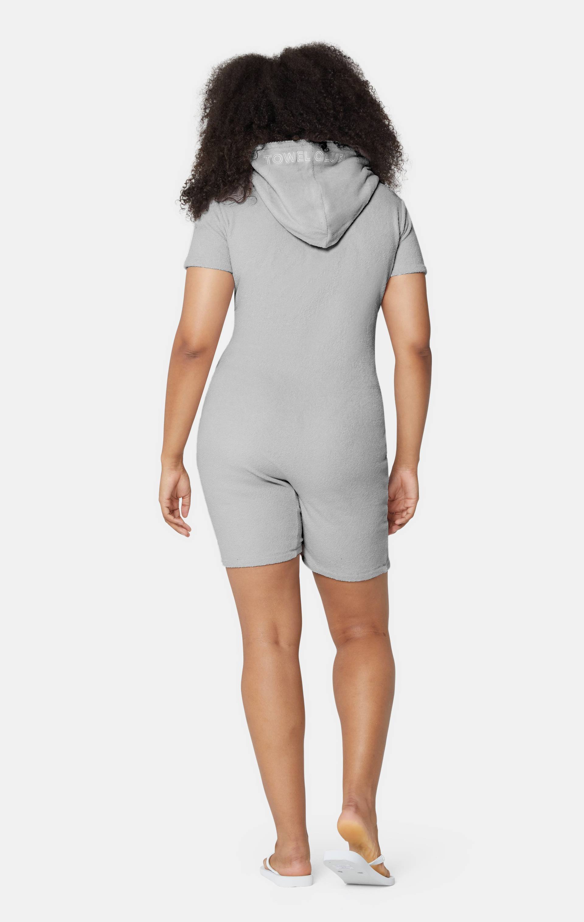 Onepiece Towel Club Fitted Short Jumpsuit Light Grey - 11