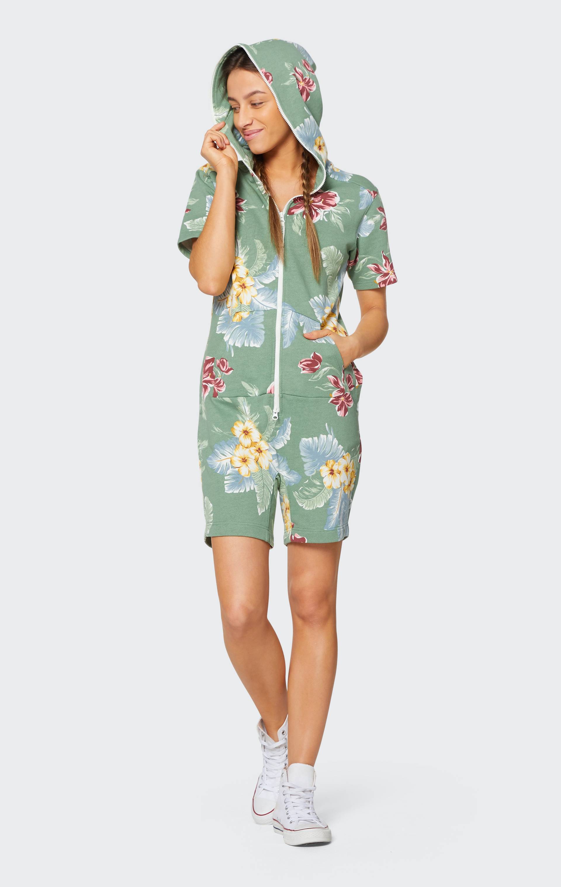 Onepiece Vintage Waikiki Short Jumpsuit Green - 8