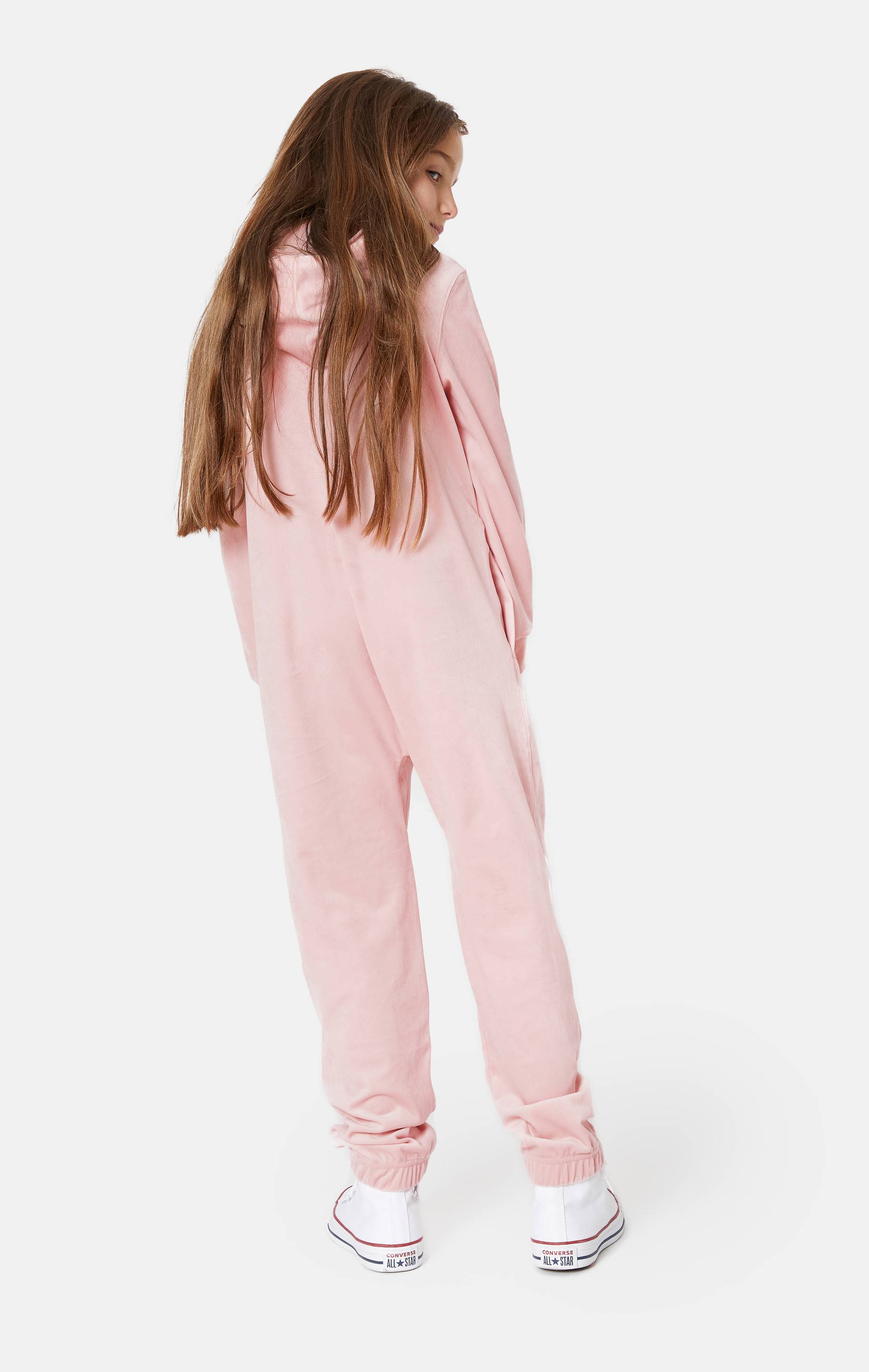 Onepiece Original Velvet Kids Jumpsuit Pink