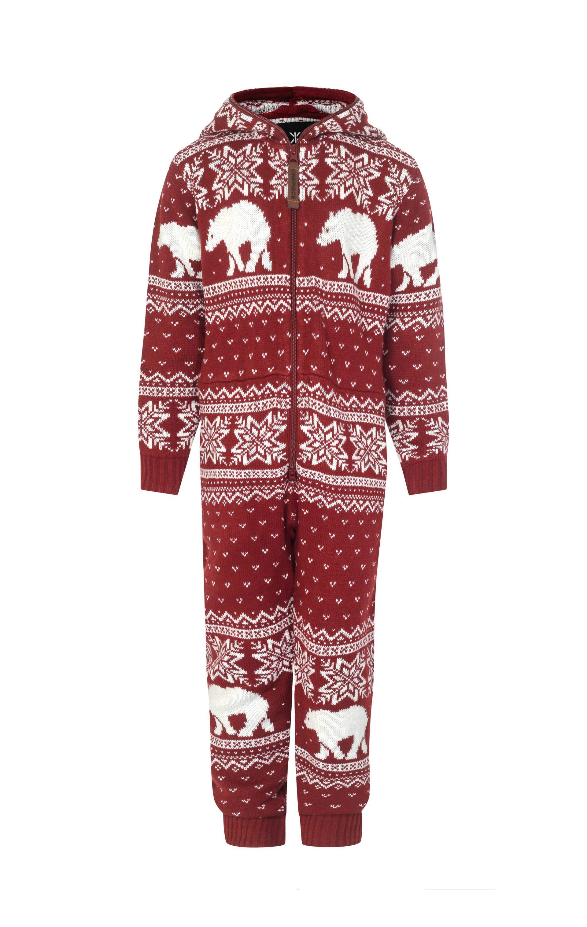 Onepiece Polar Bears Are Coming KIDS Jumpsuit Dark Red - 5