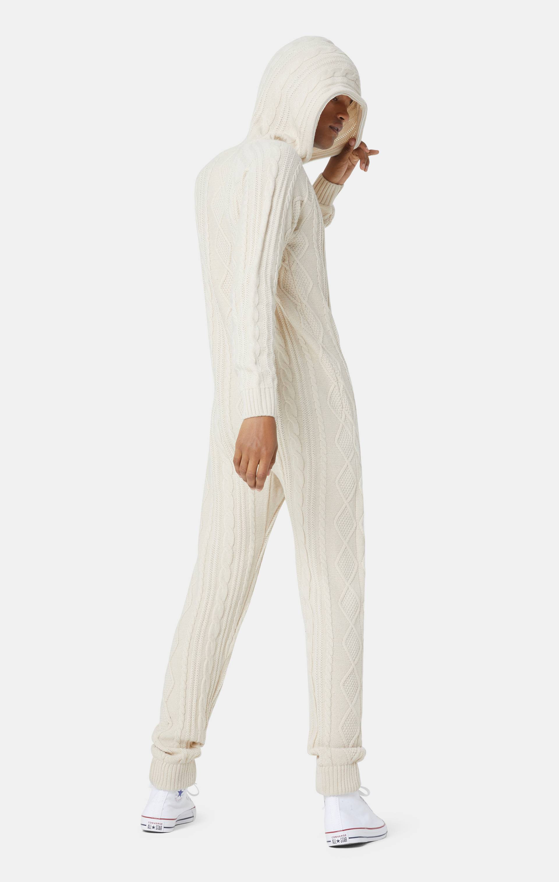 Onepiece Chunky Knit Jumpsuit Off White - 5