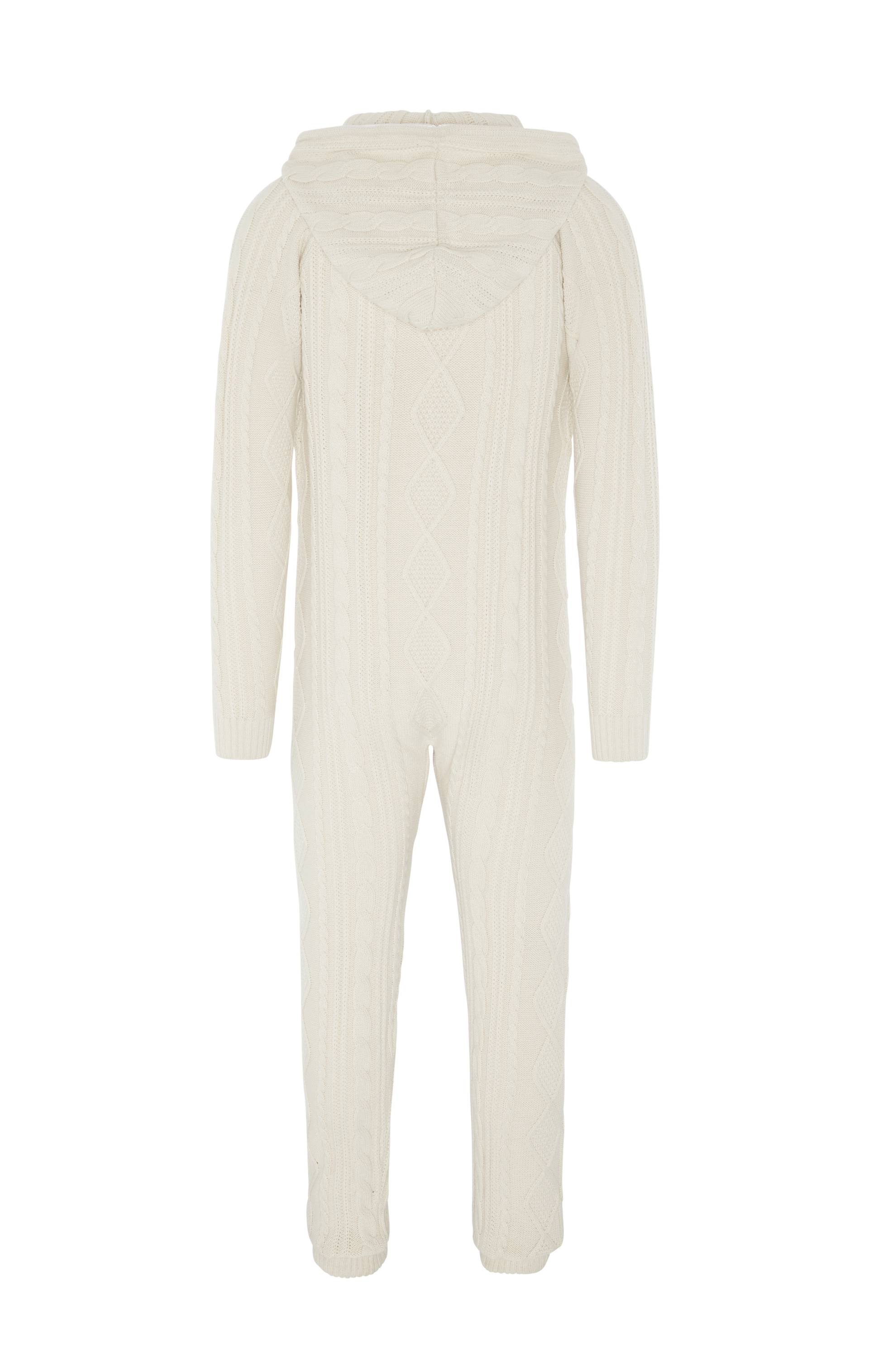 Onepiece Chunky Knit Jumpsuit Off White - 2