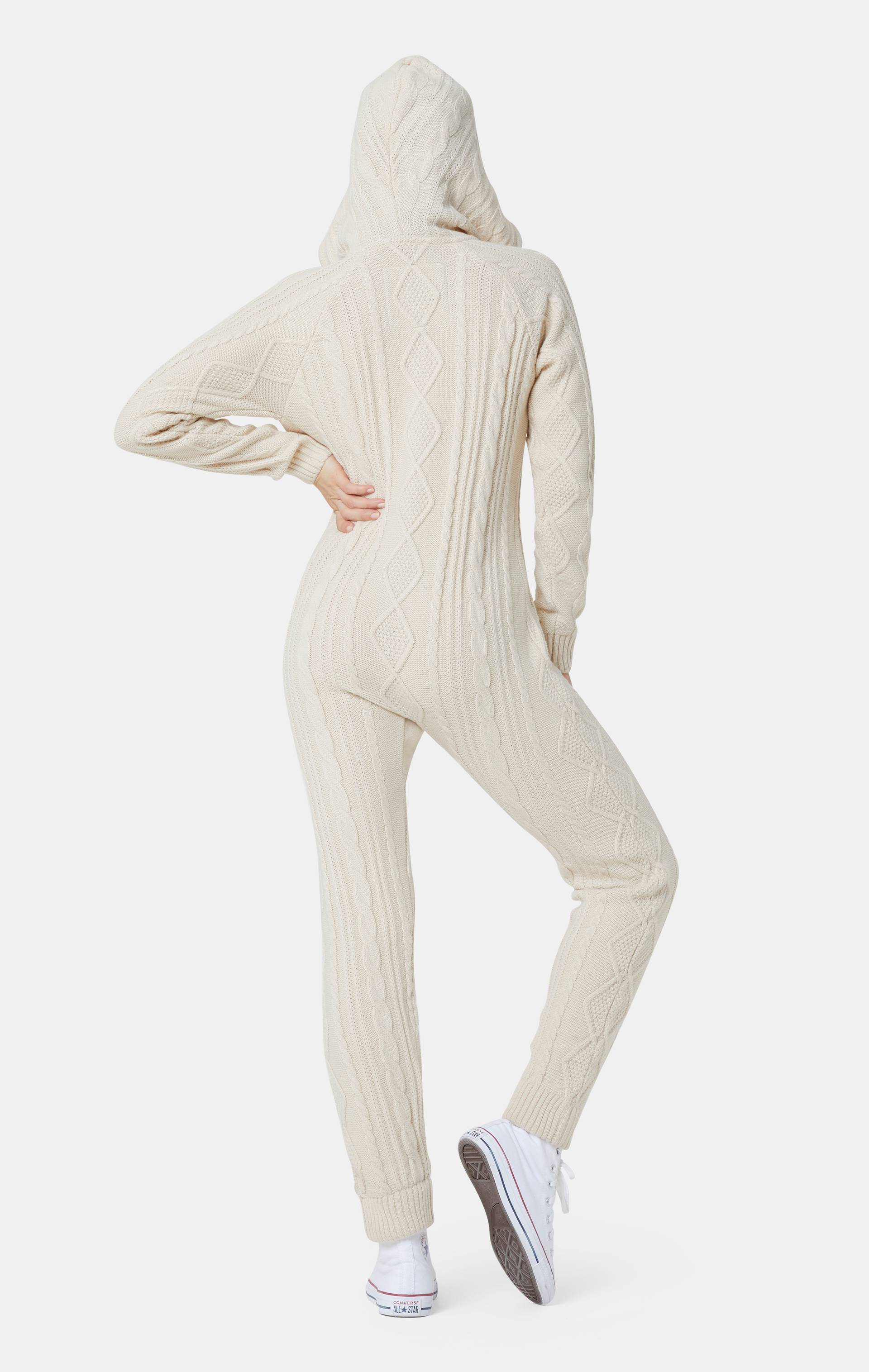 Onepiece Chunky Knit Jumpsuit Off White - 13