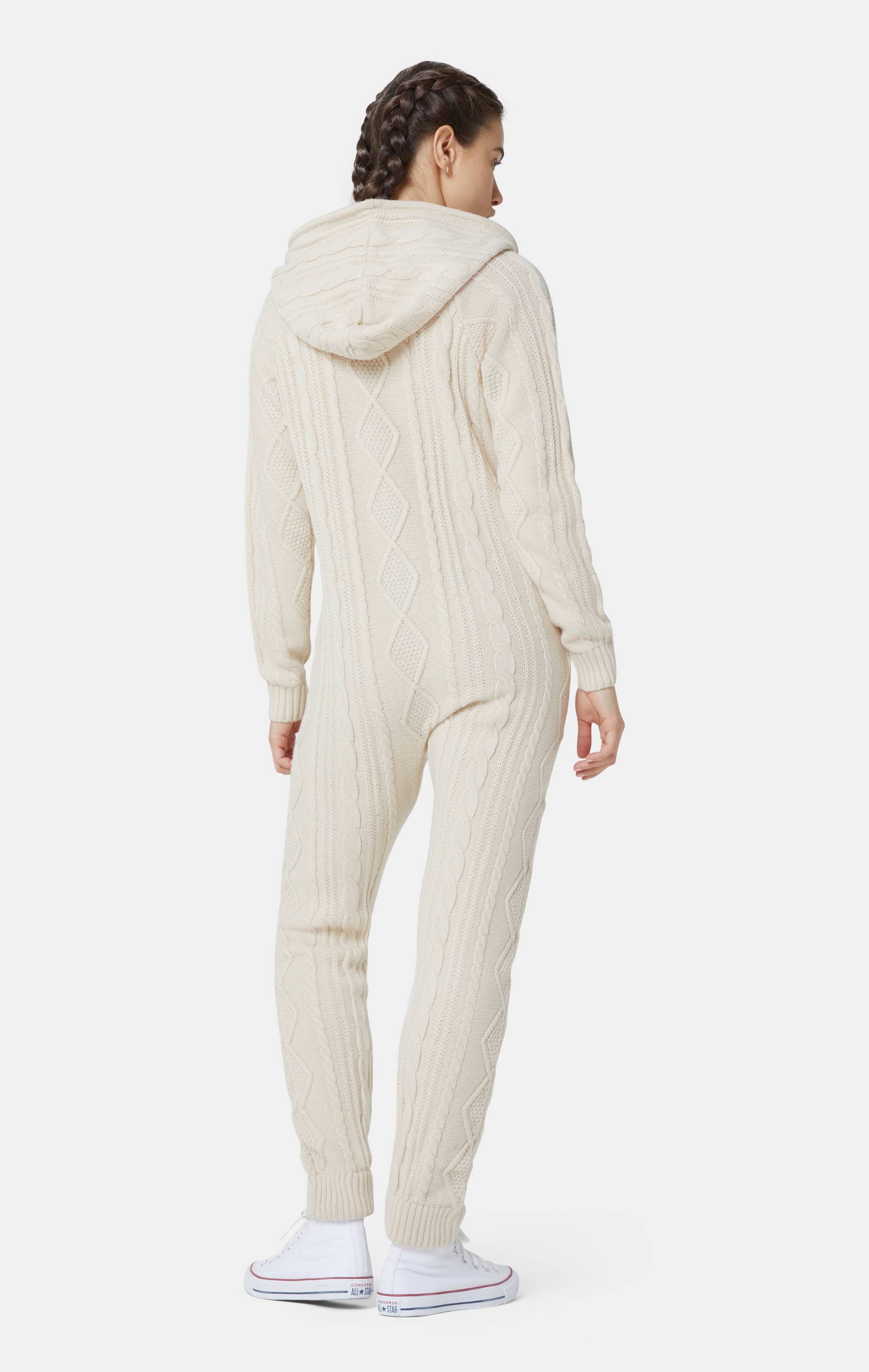Onepiece Chunky Knit Jumpsuit Off White - 12