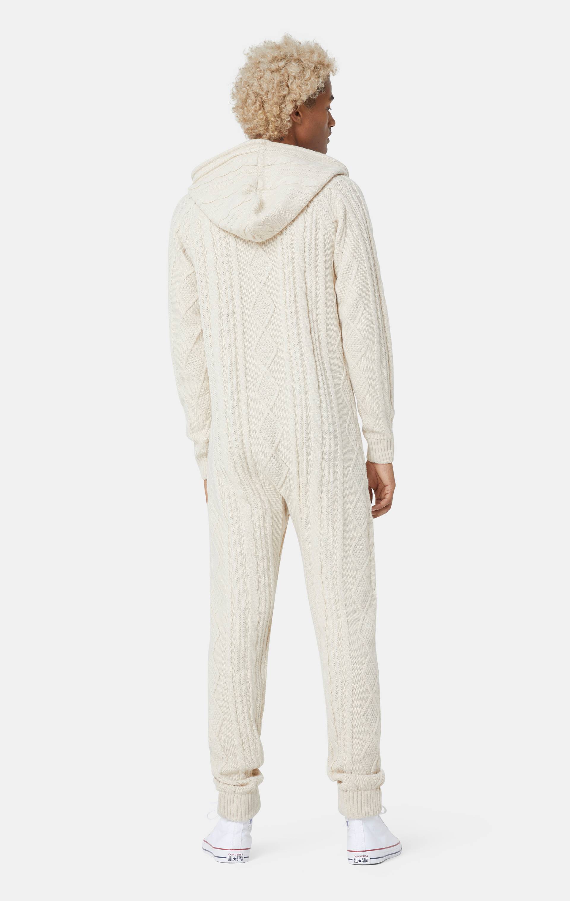 Onepiece Chunky Knit Jumpsuit Off White - 4