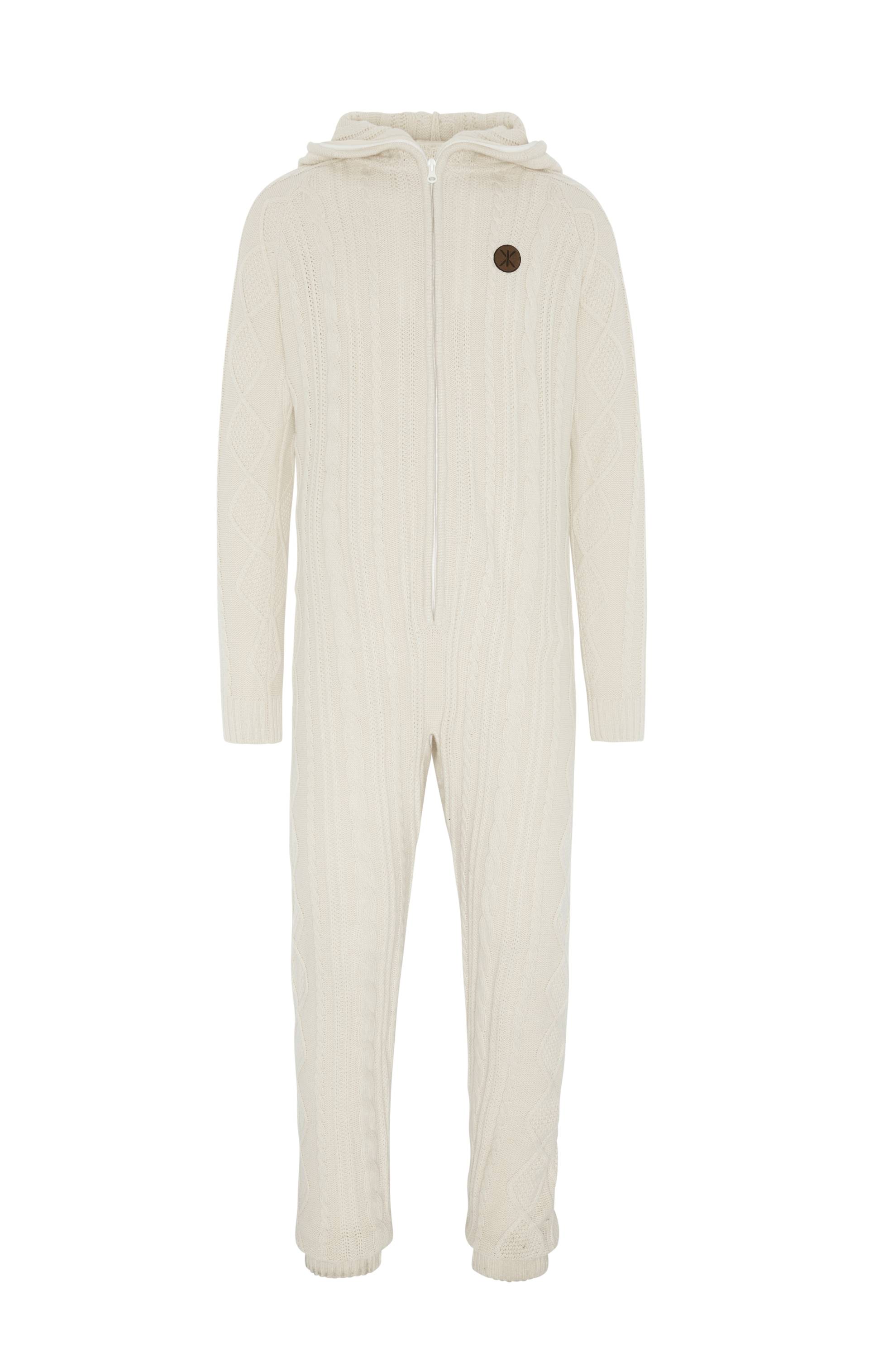 Onepiece Chunky Knit Jumpsuit Off White - 1