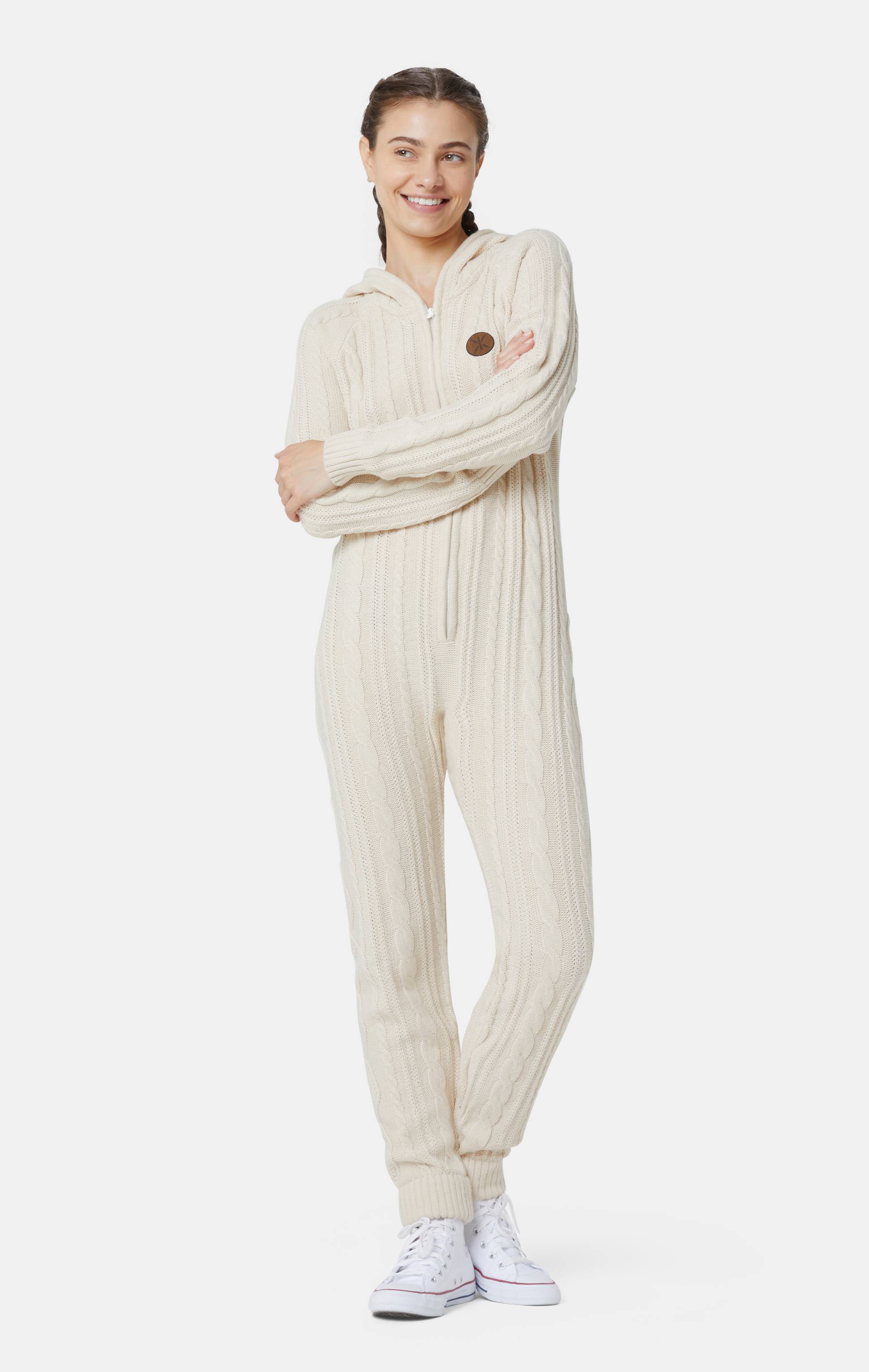 Onepiece Chunky Knit Jumpsuit Off White - 11