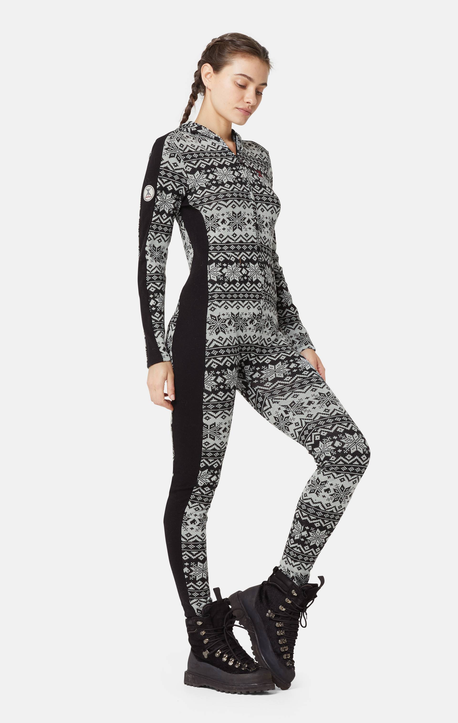 Winter Wool Baselayer Jumpsuit Black - Onepiece