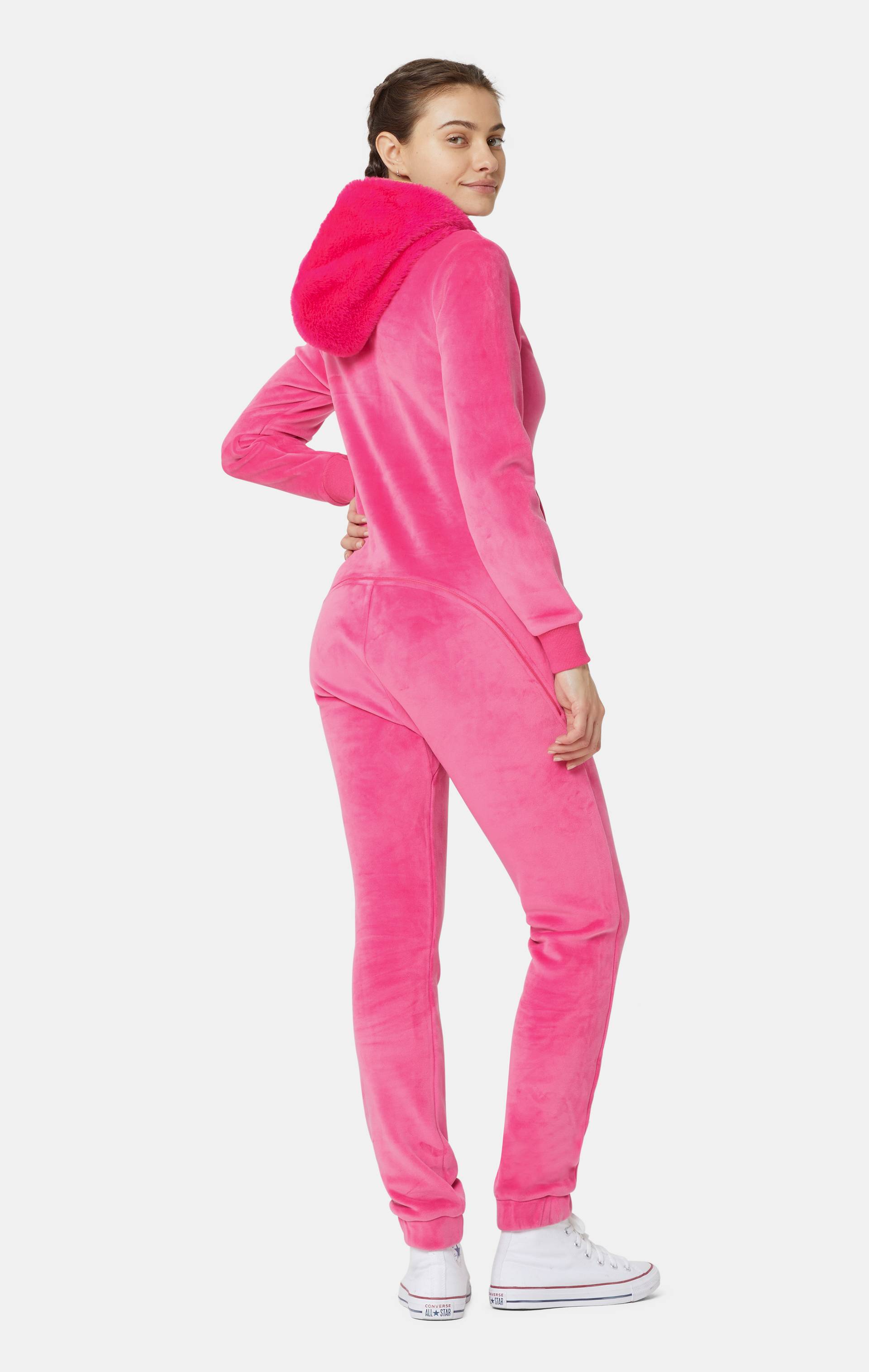 Onepiece Alps Soft Velvet Fitted Jumpsuit Pink - 5