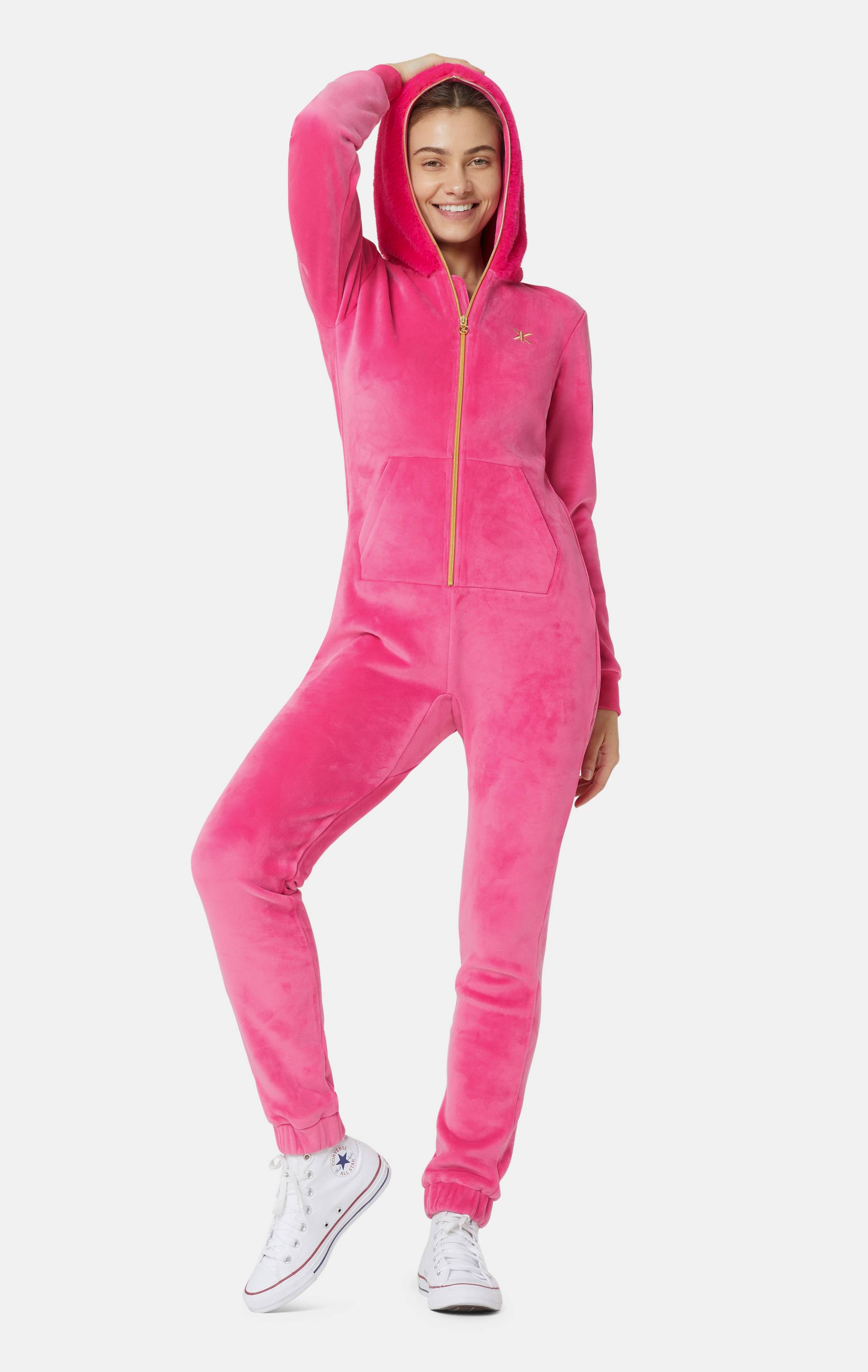 Onepiece Alps Soft Velvet Fitted Jumpsuit Pink - 8