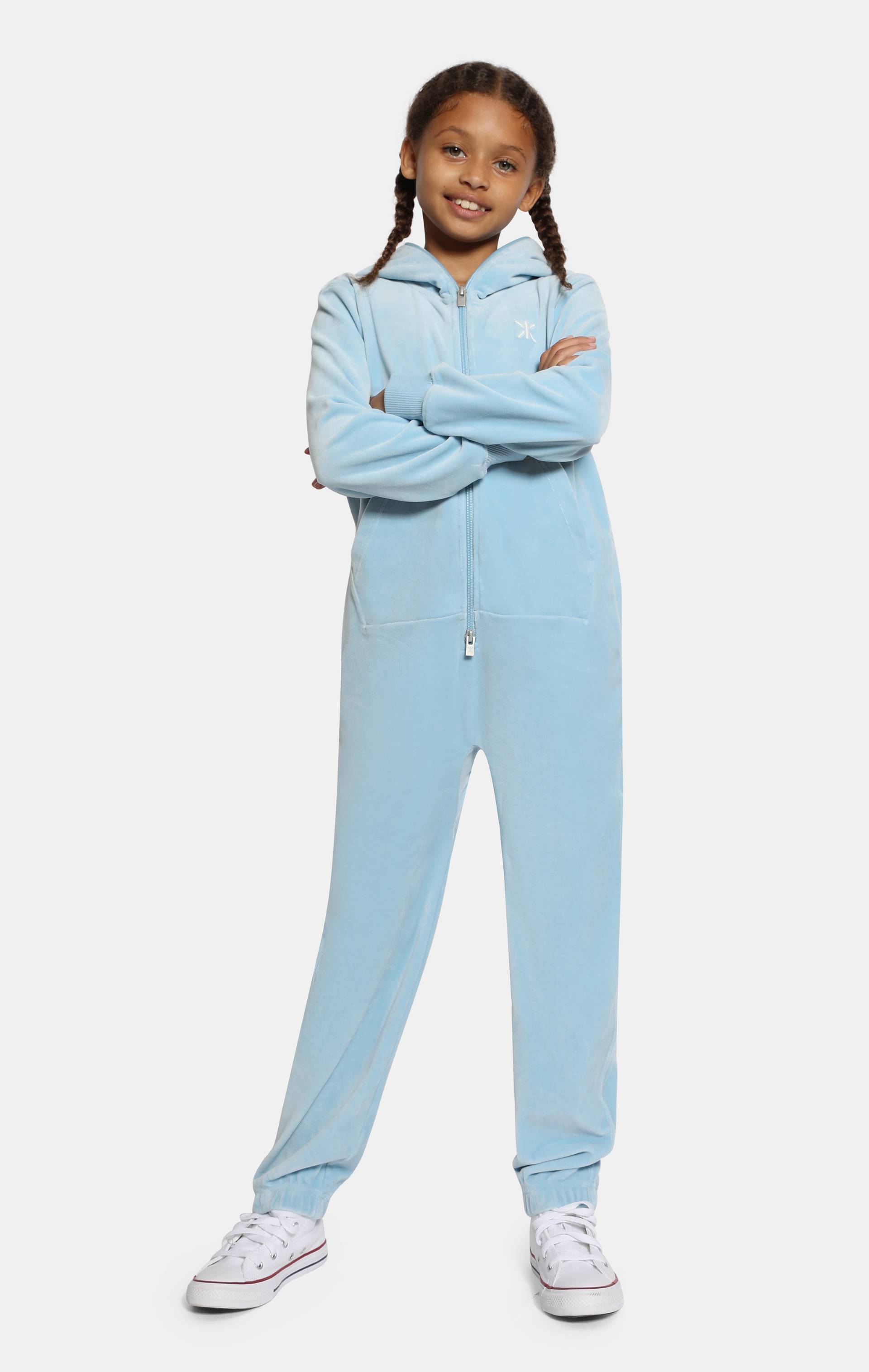 Onepiece Original Velvet Kids Jumpsuit Light Blue - 2