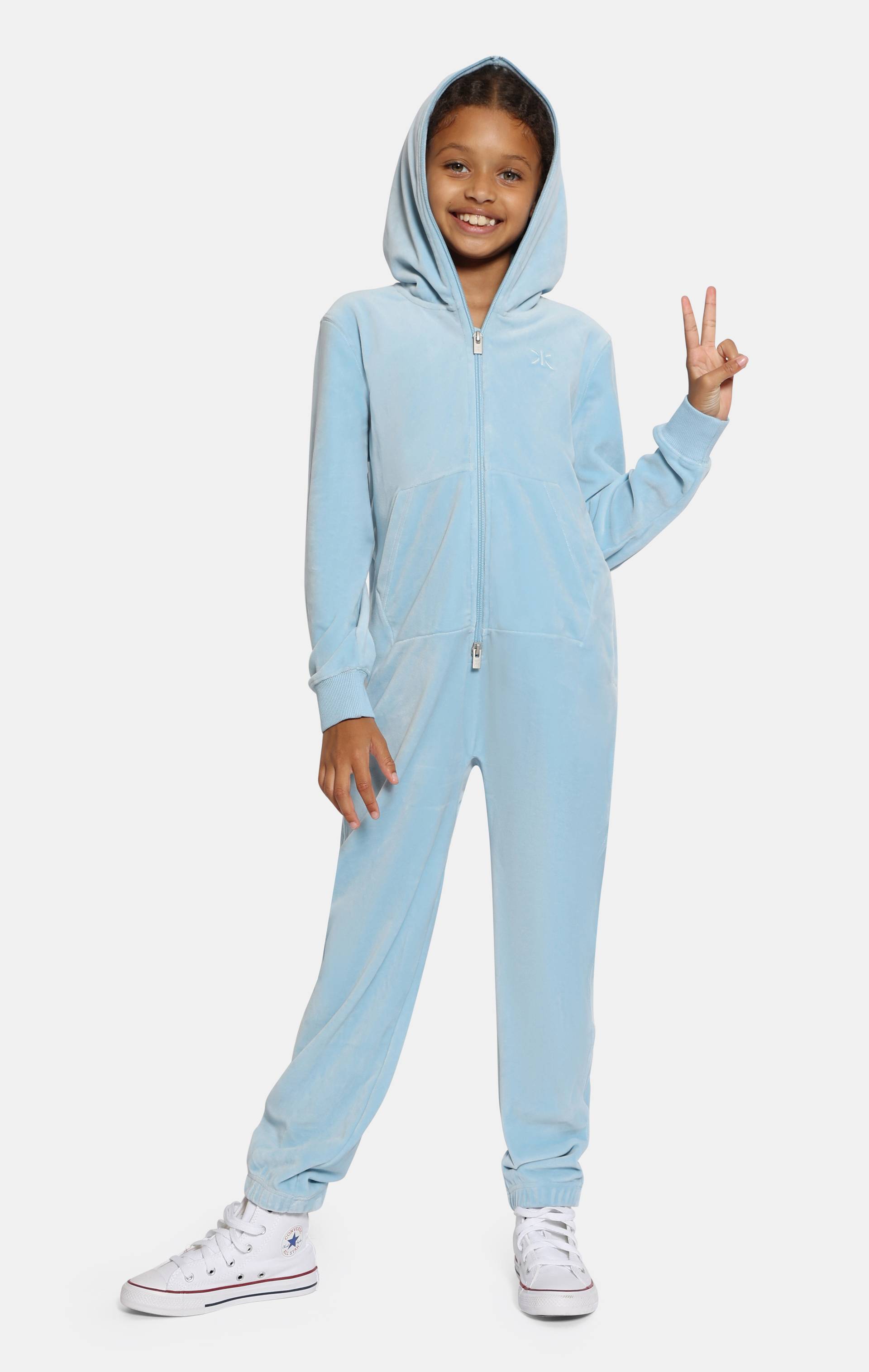 Onepiece Original Velvet Kids Jumpsuit Light Blue - 4