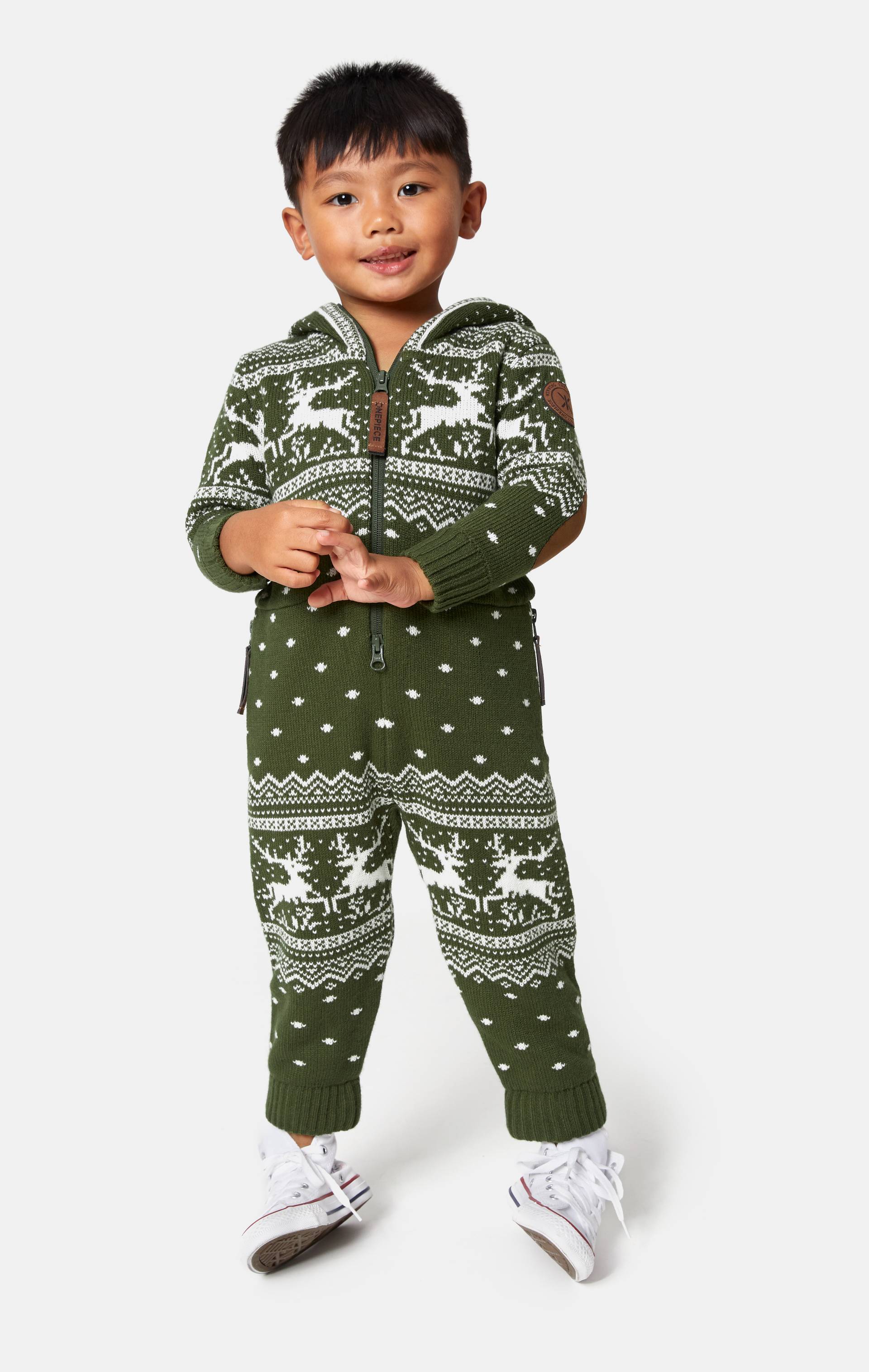 Onepiece Holidays Are Coming KIDS Onesie Jumpsuit Green - 1
