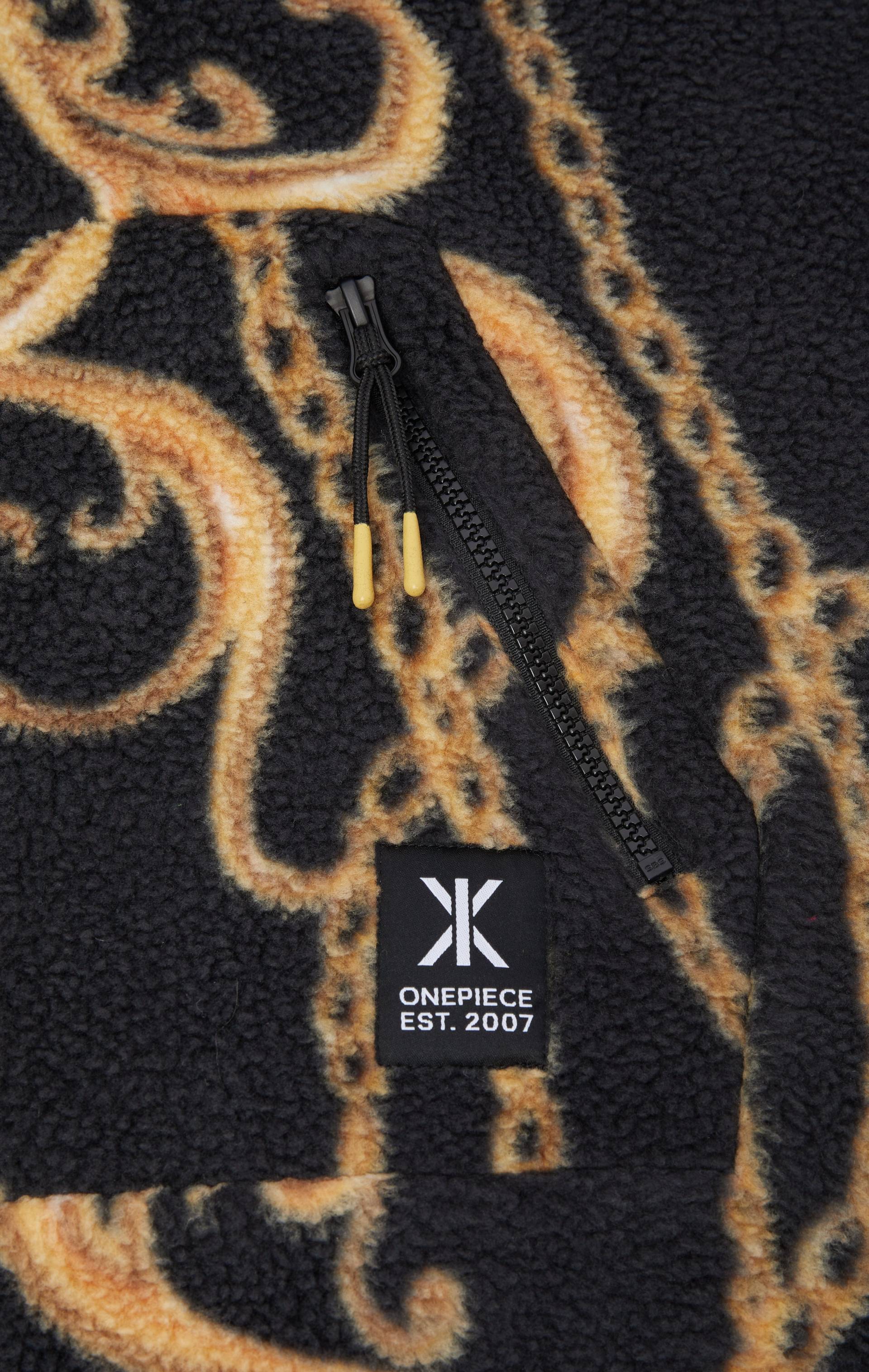 Onepiece Gold Chain Fleece Jumpsuit Black - 8