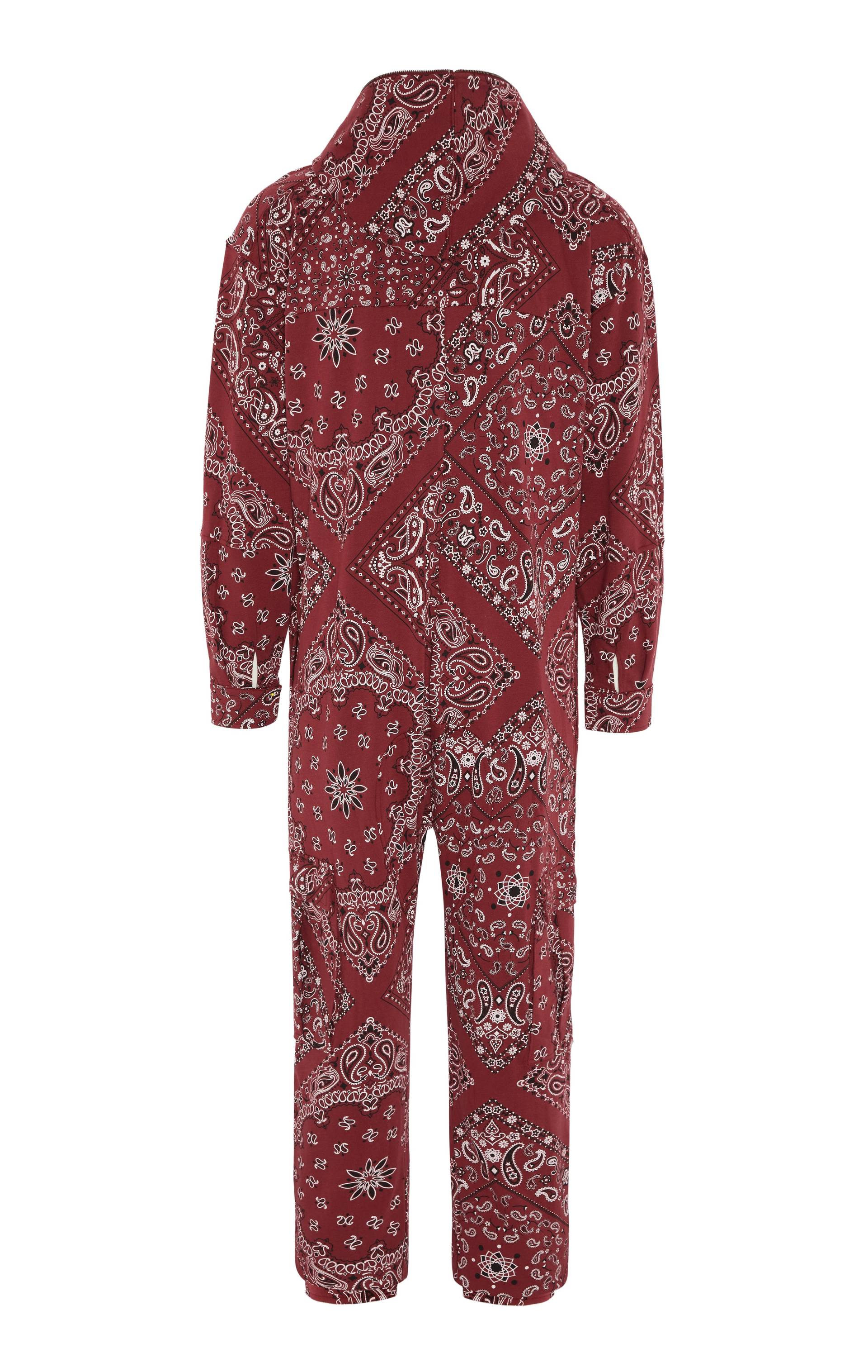 Onepiece Cargo Baggy Paisley Jumpsuit Red - 2
