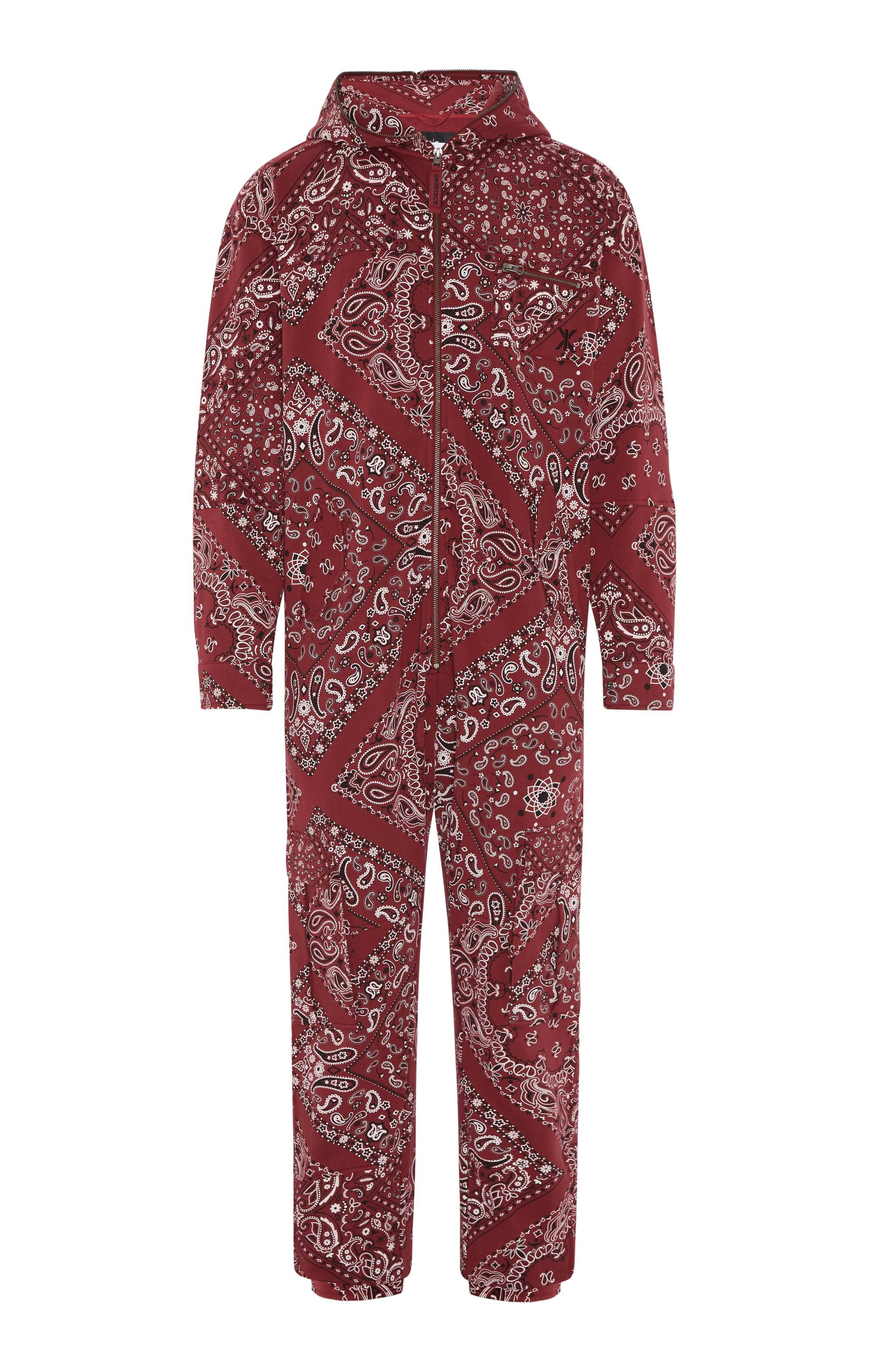Onepiece Cargo Paisley Jumpsuit Red - 1